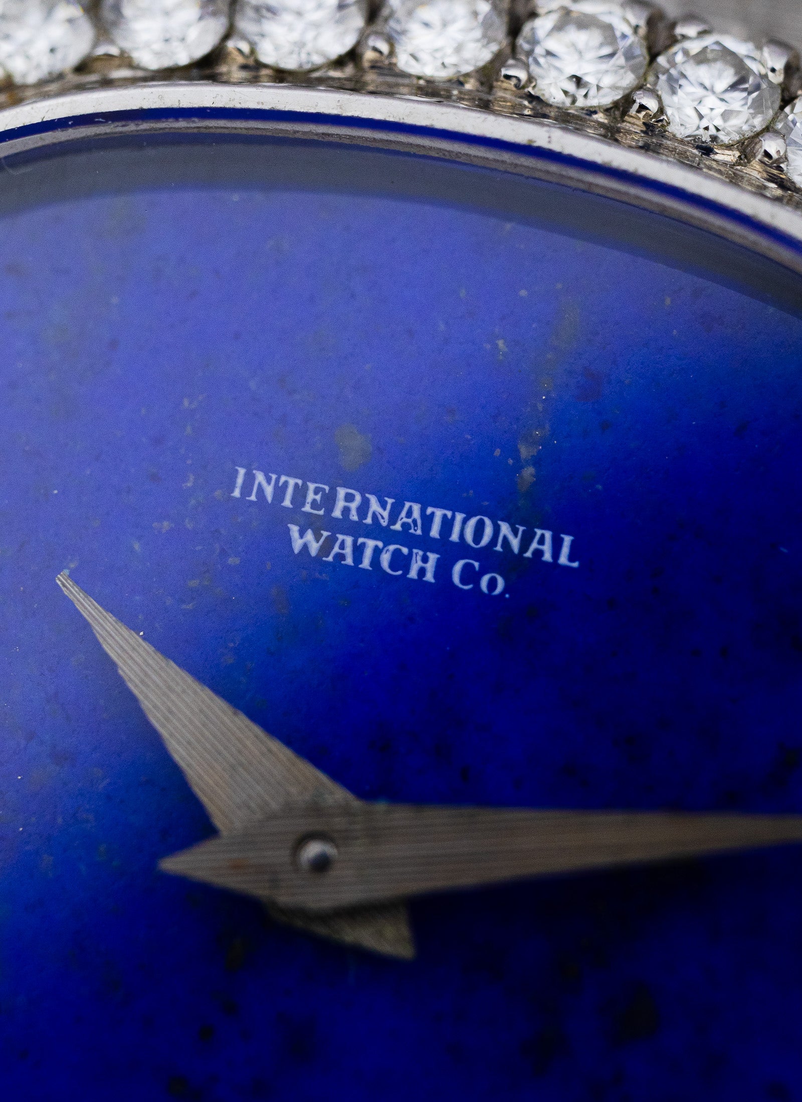 1968 Ladies 18K WG IWC Lapis Lazuli Diamond Bezel cal. 41 Serviced