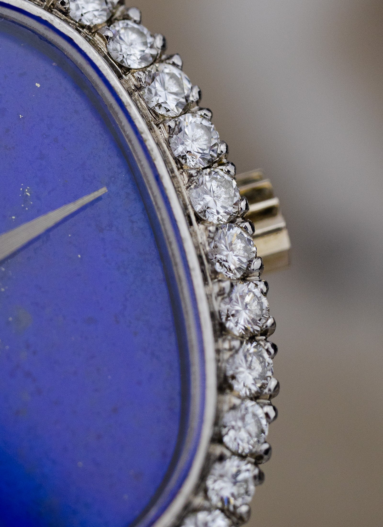 1968 Ladies 18K WG IWC Lapis Lazuli Diamond Bezel cal. 41 Serviced