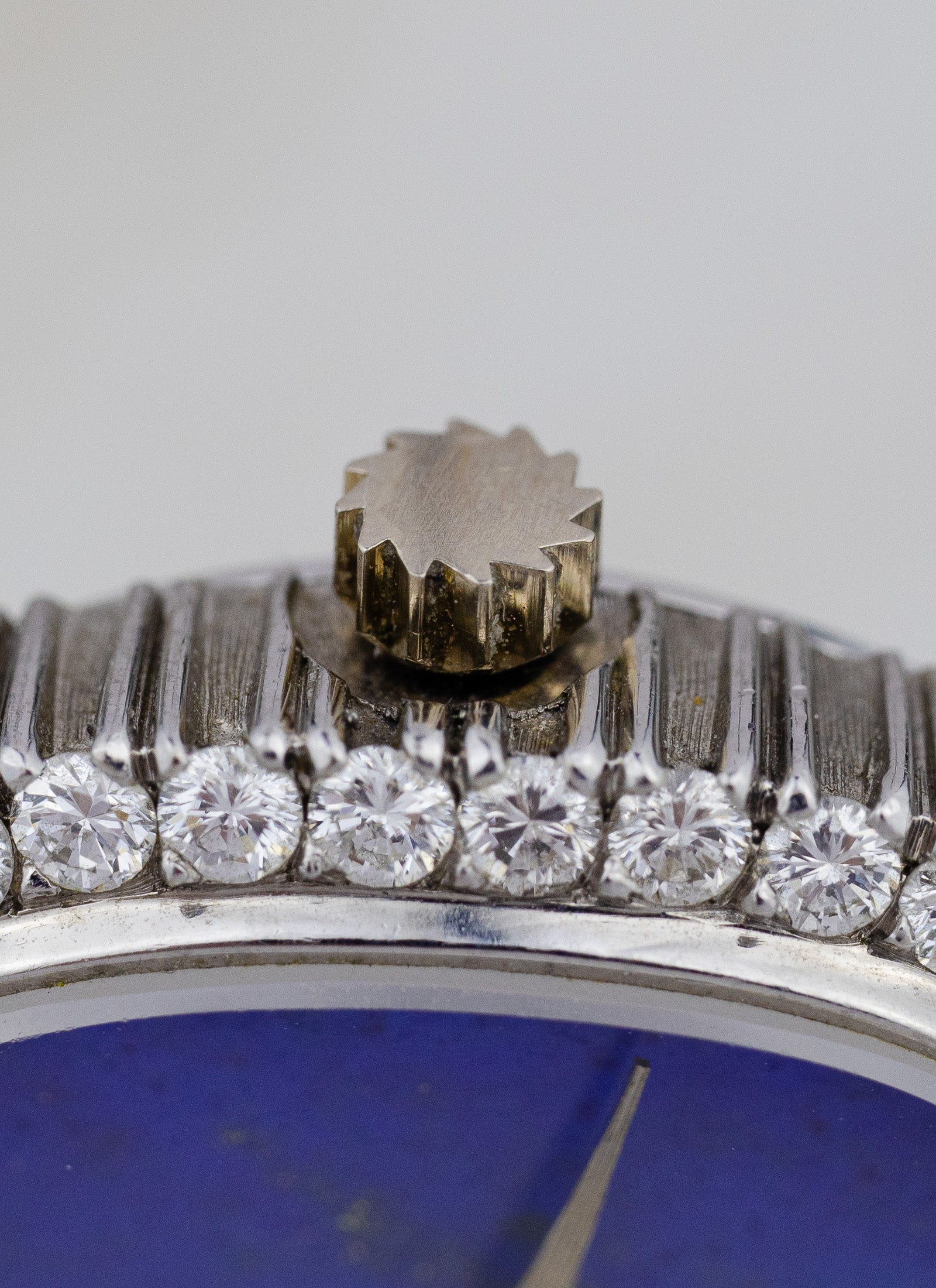 1968 Ladies 18K WG IWC Lapis Lazuli Diamond Bezel cal. 41 Serviced