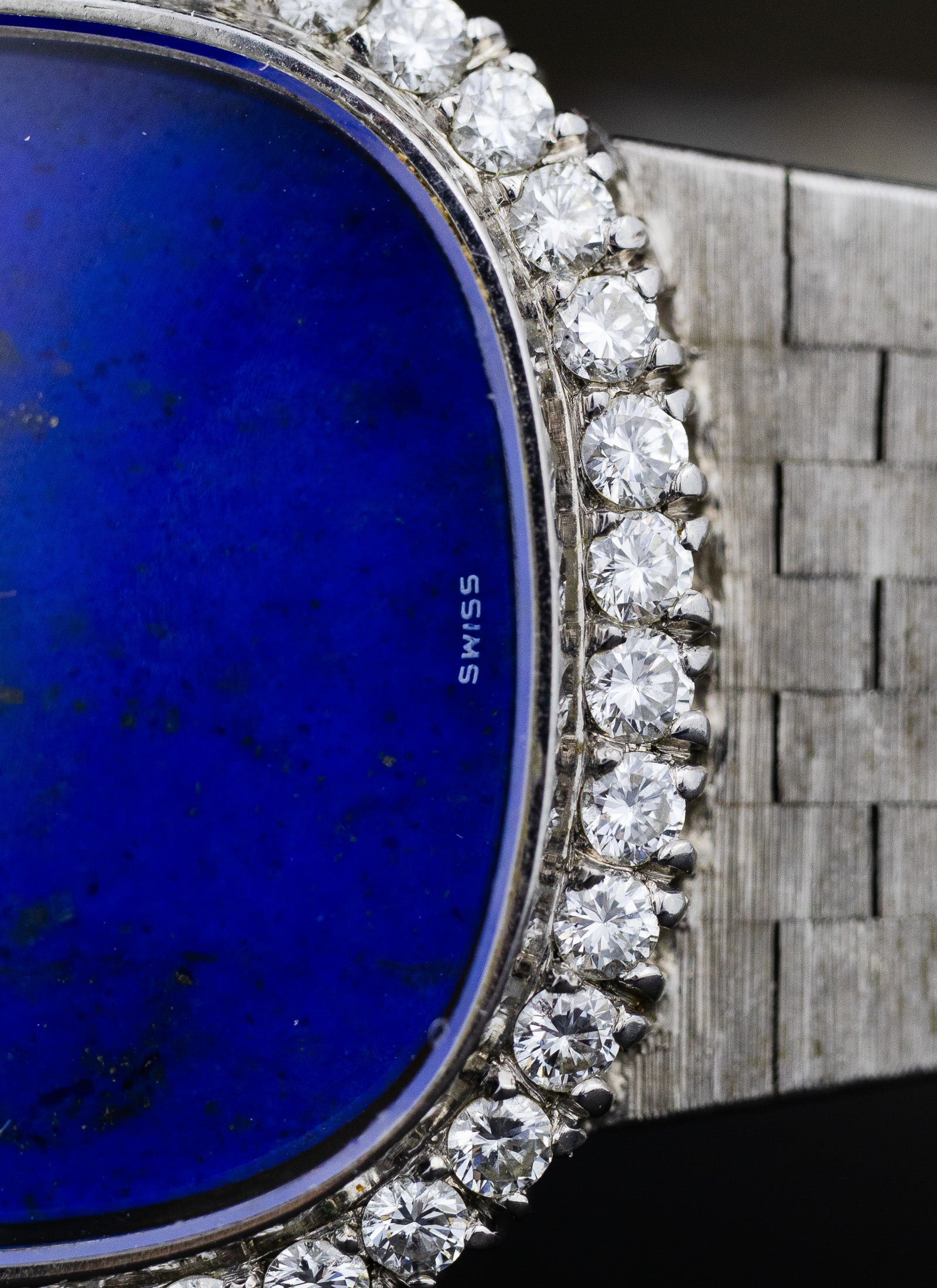 1968 Ladies 18K WG IWC Lapis Lazuli Diamond Bezel cal. 41 Serviced