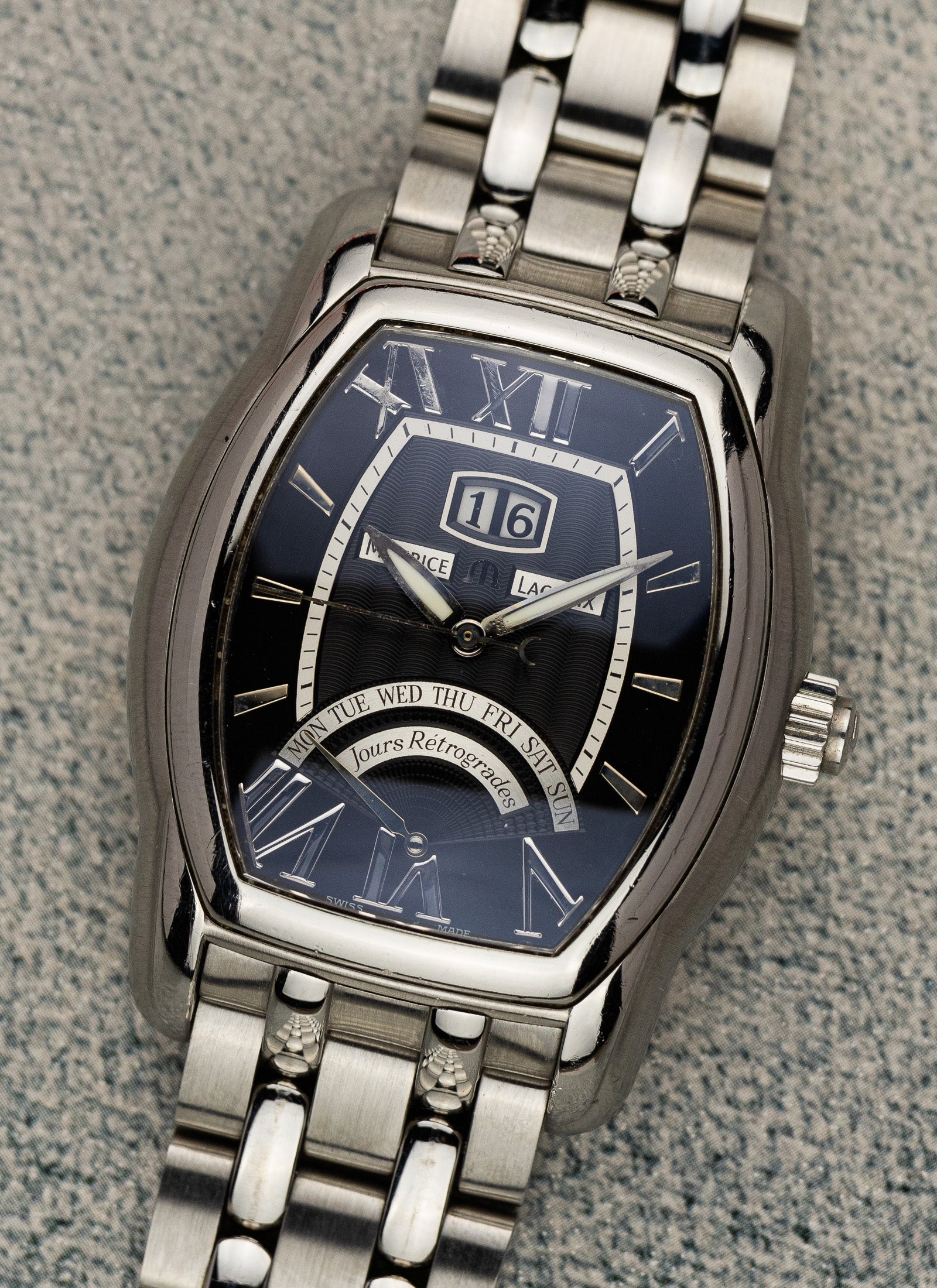 2010s Maurice Lacroix Masterpiece Jours Rétrogrades Tonneau MP6119 cal. ML 102