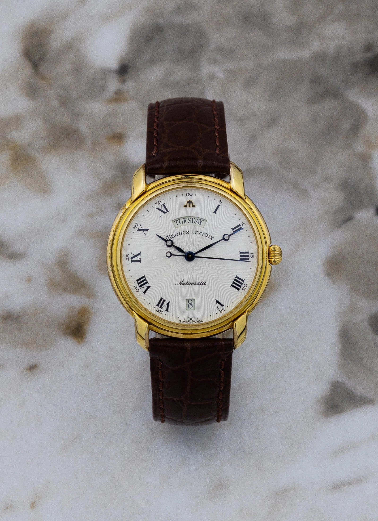 1990s Maurice Lacroix Day-Date 09329 Serviced
