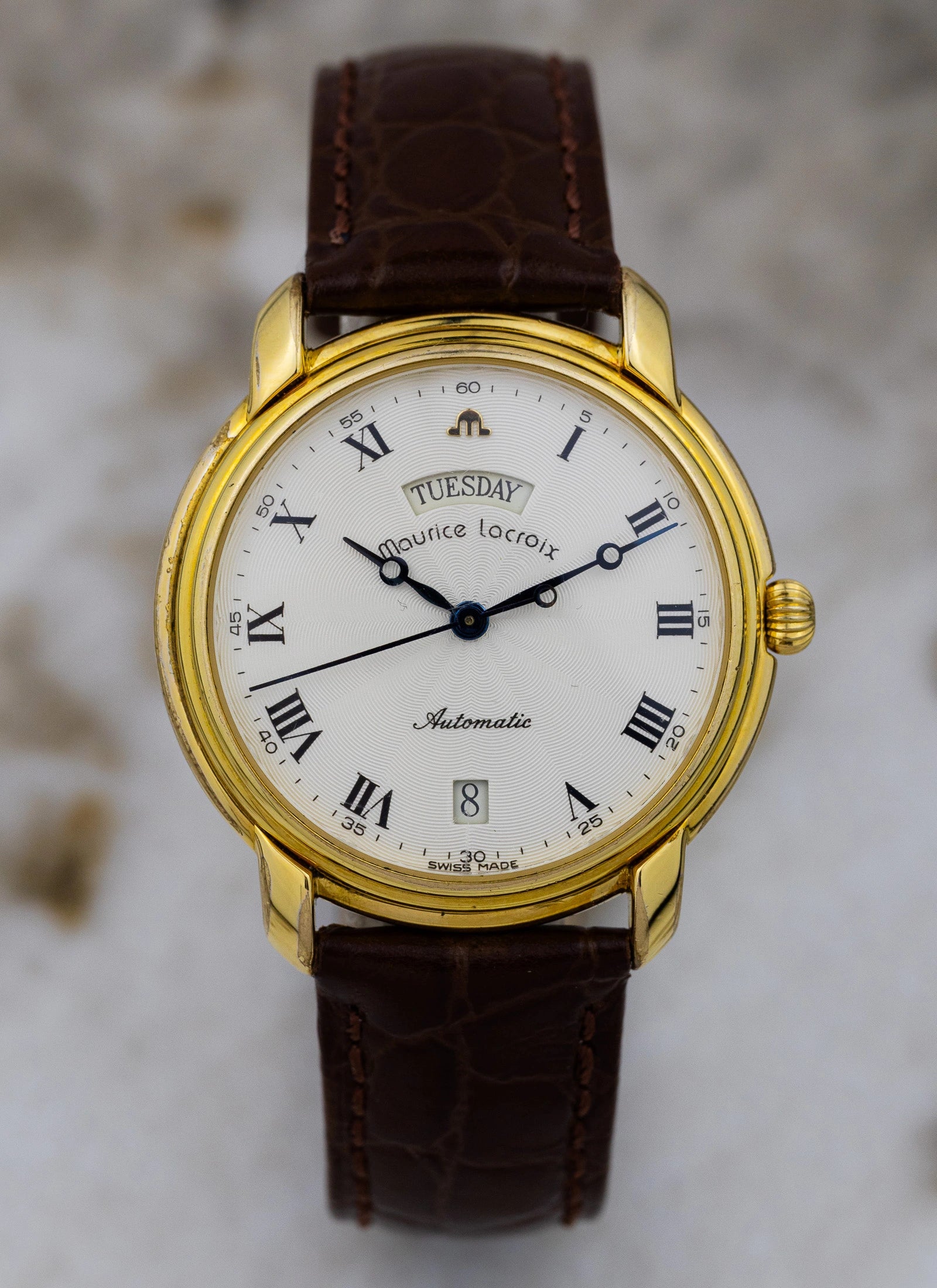 1990s Maurice Lacroix Day-Date 09329 Serviced