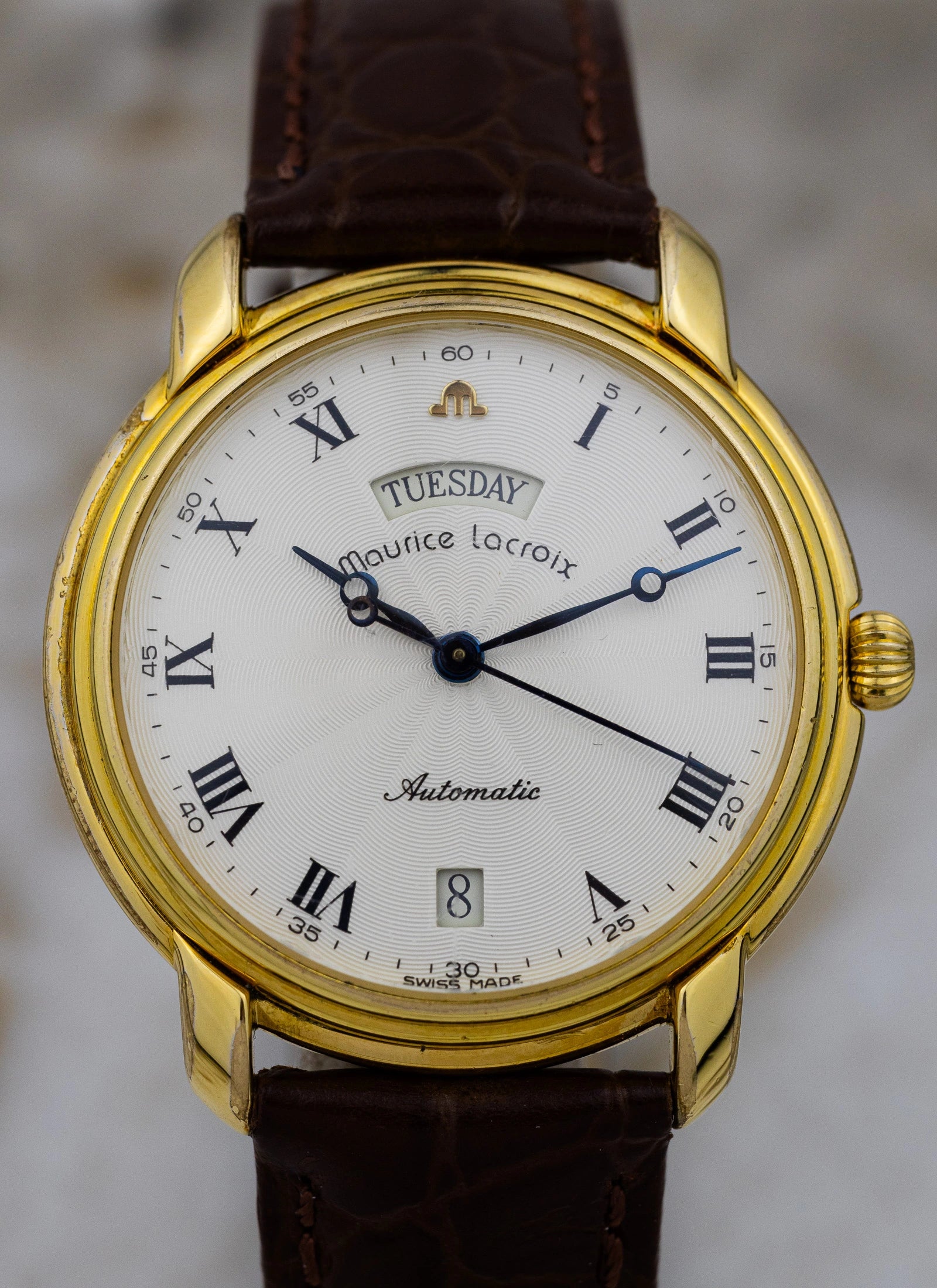 1990s Maurice Lacroix Day-Date 09329 Serviced