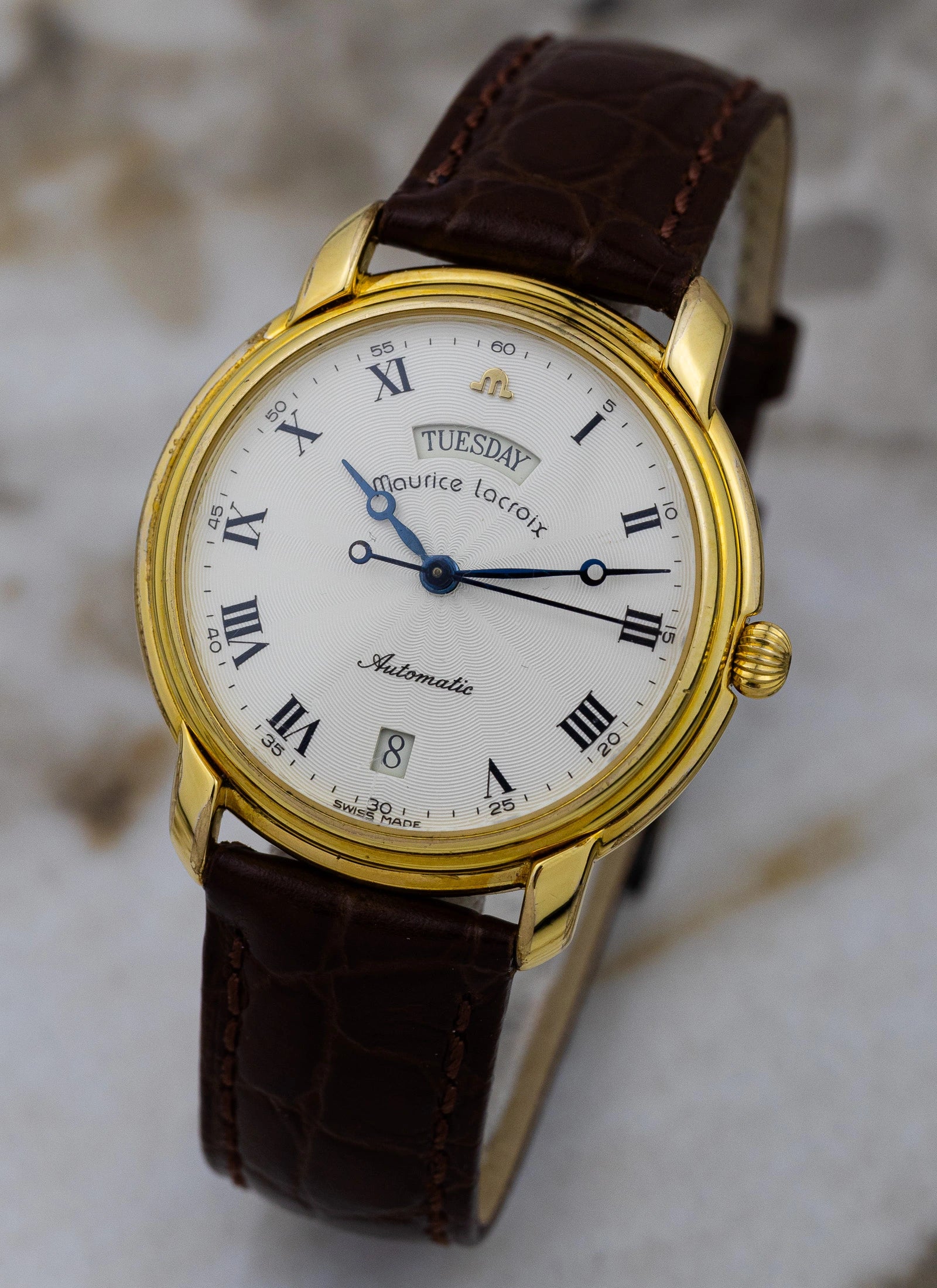 1990s Maurice Lacroix Day-Date 09329 Serviced