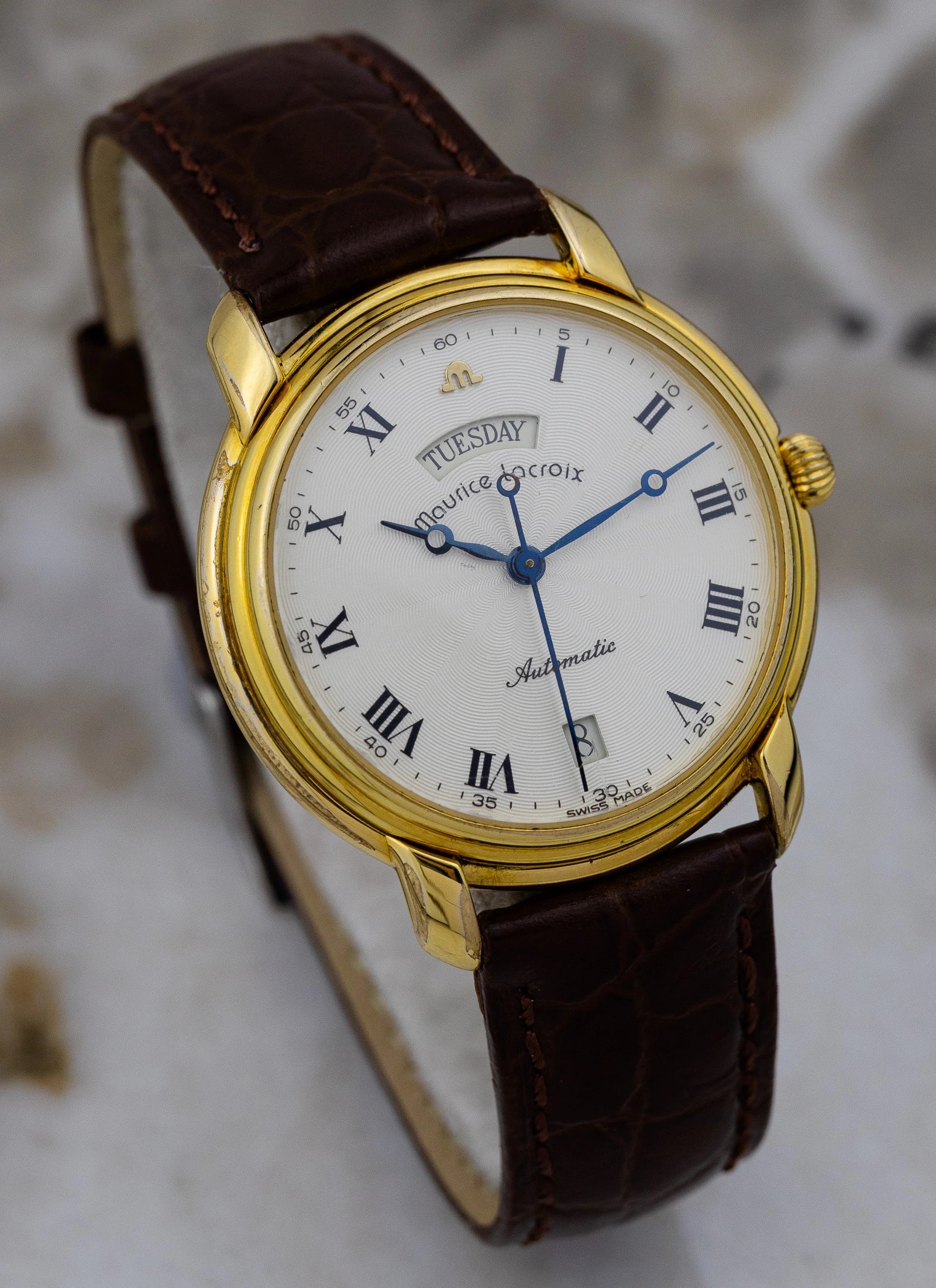 1990s Maurice Lacroix Day-Date 09329 Serviced