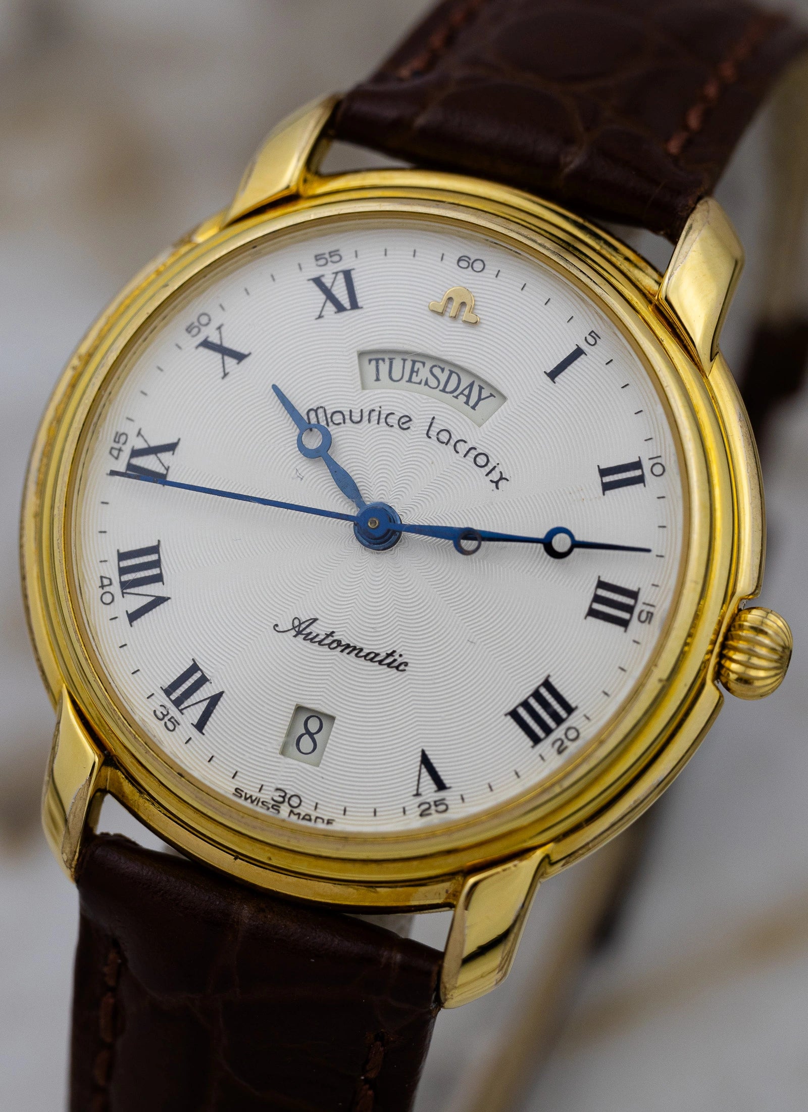 1990s Maurice Lacroix Day-Date 09329 Serviced