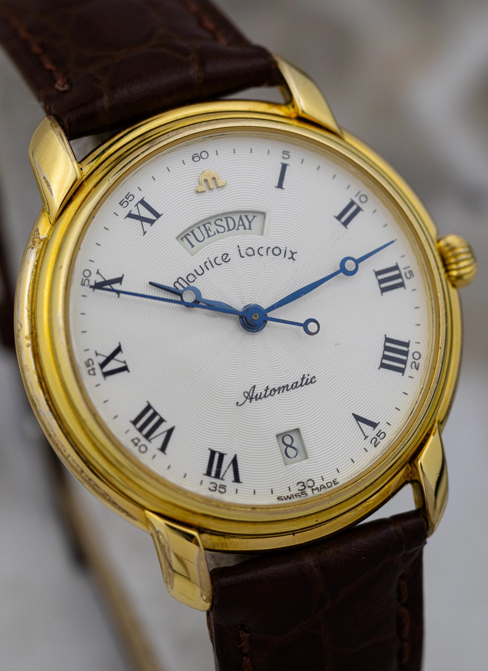1990s Maurice Lacroix Day-Date 09329 Serviced