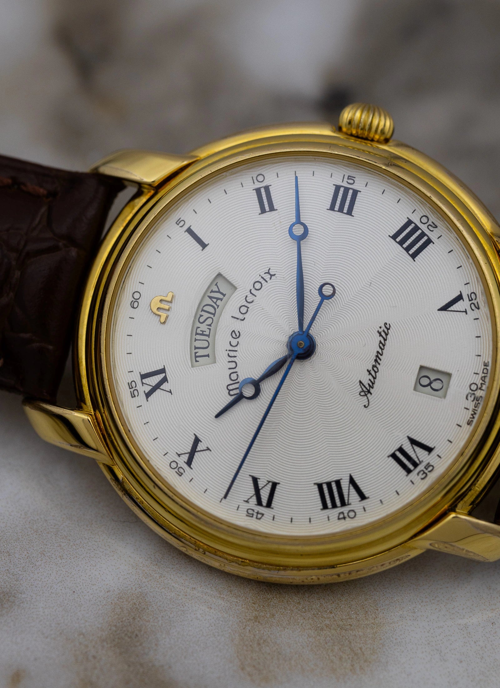1990s Maurice Lacroix Day-Date 09329 Serviced