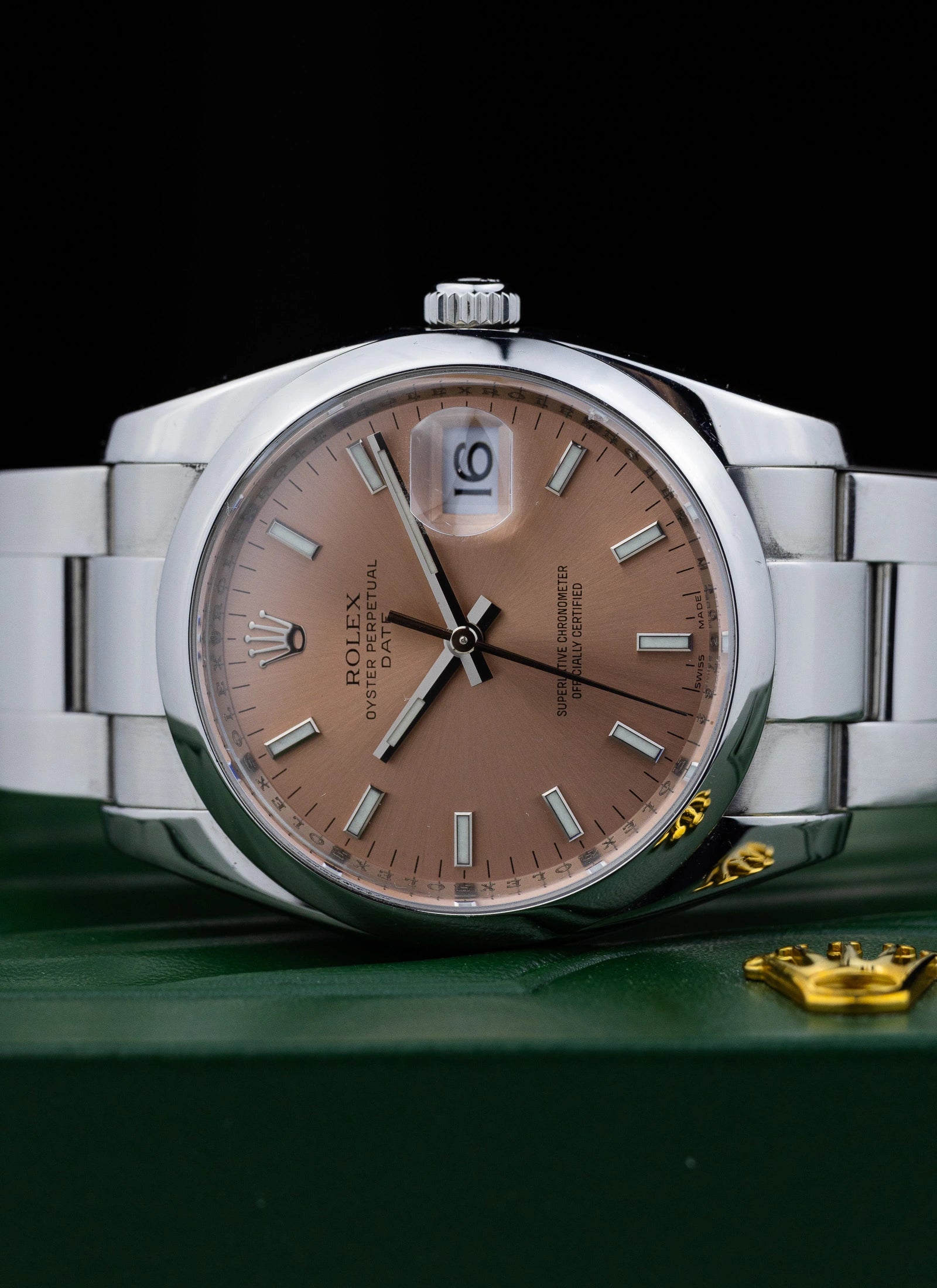 2007 Rolex Oyster Perpetual Date Salmon Dial 115200 Box