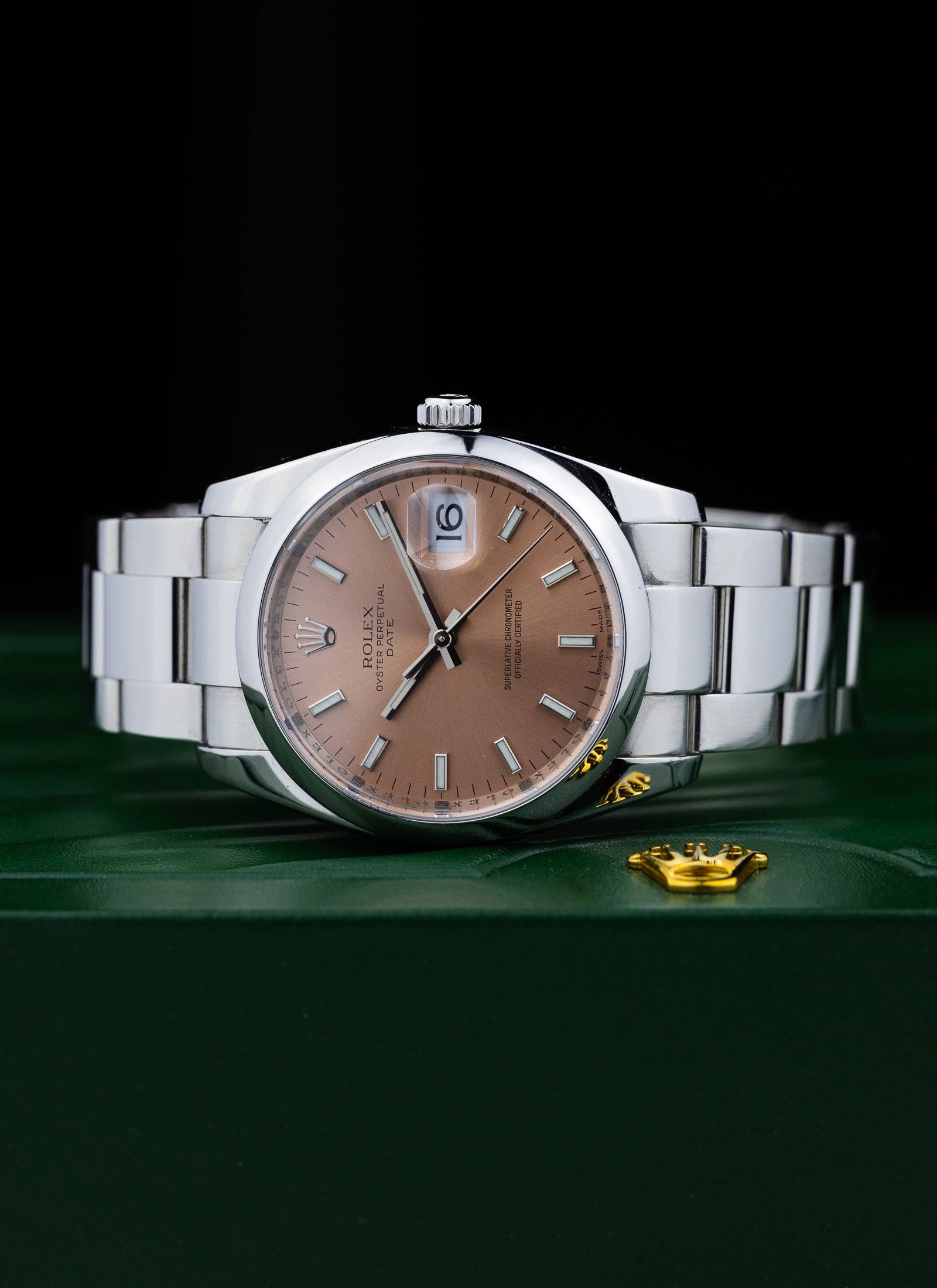 2007 Rolex Oyster Perpetual Date Salmon Dial 115200 Box