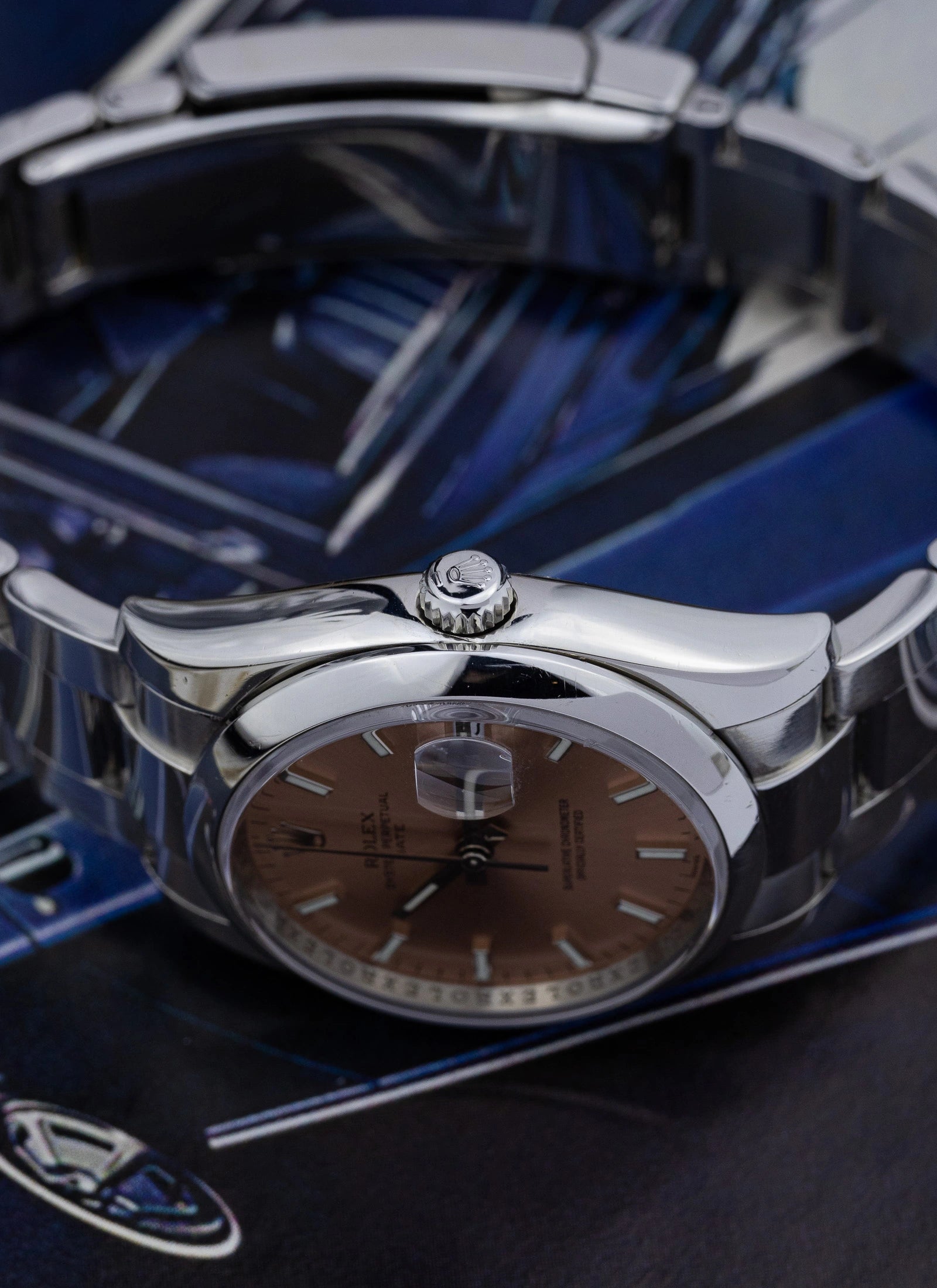 2007 Rolex Oyster Perpetual Date Salmon Dial 115200 Box