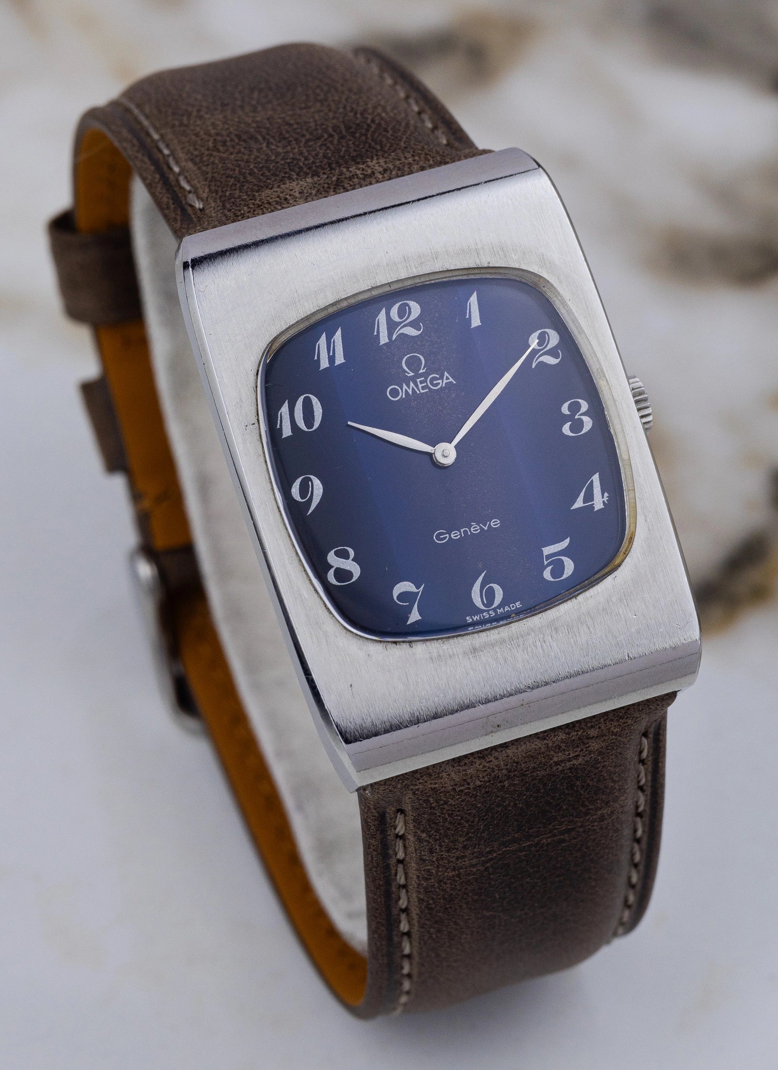 1973 Omega Geneve Tv-Dial Navy Holo Breguet 111.0117 cal. 625