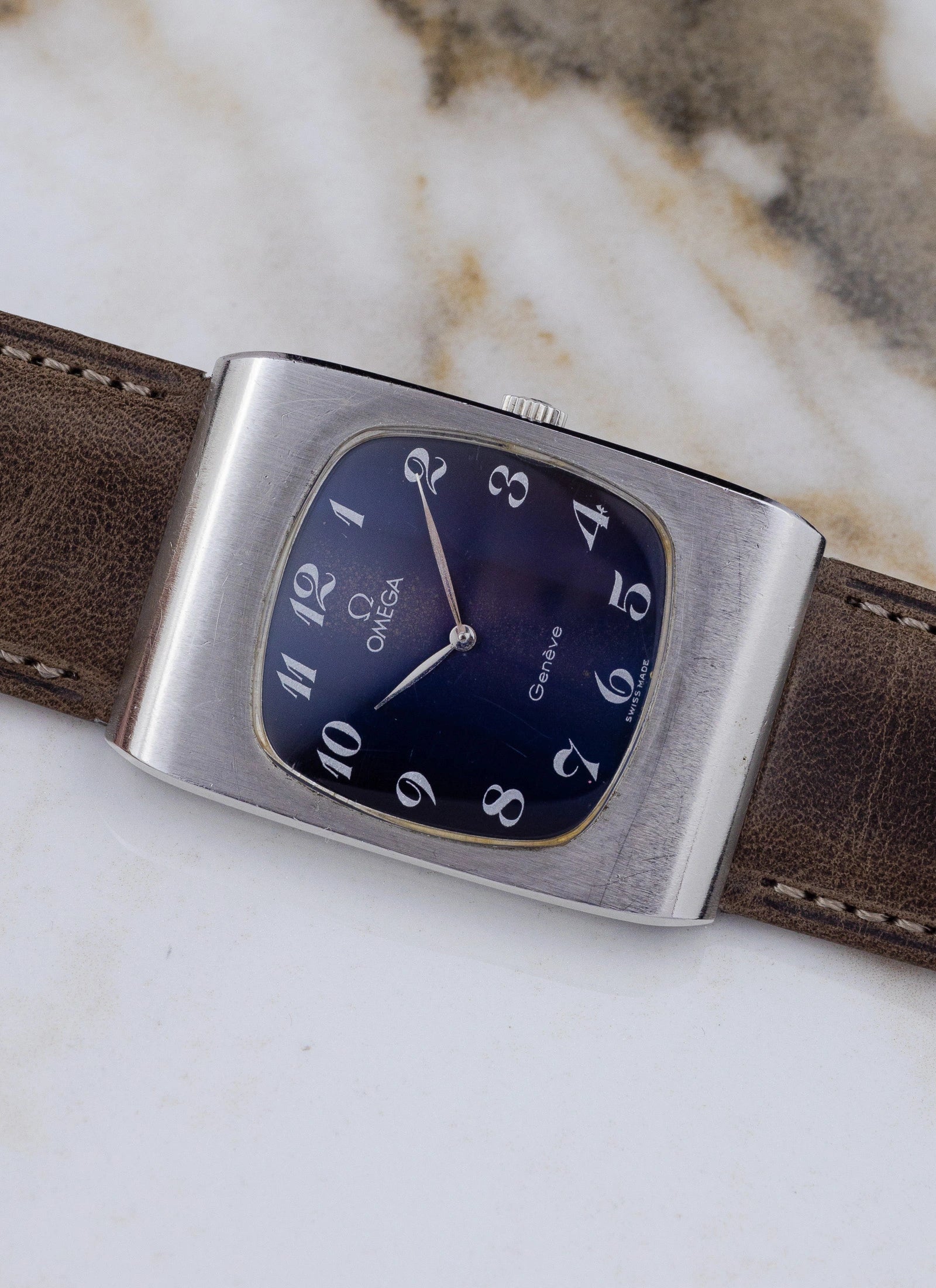 1973 Omega Geneve Tv-Dial Navy Holo Breguet 111.0117 cal. 625