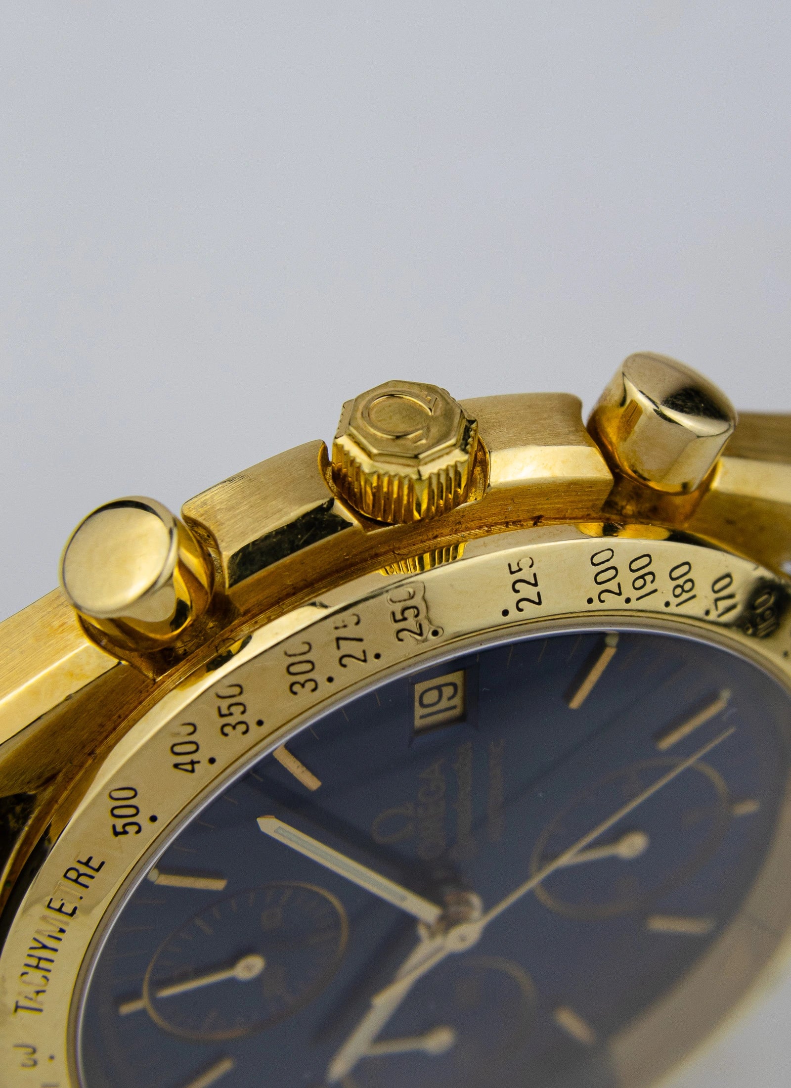 1990s 18K Omega Speedmaster Date Reduced Navy