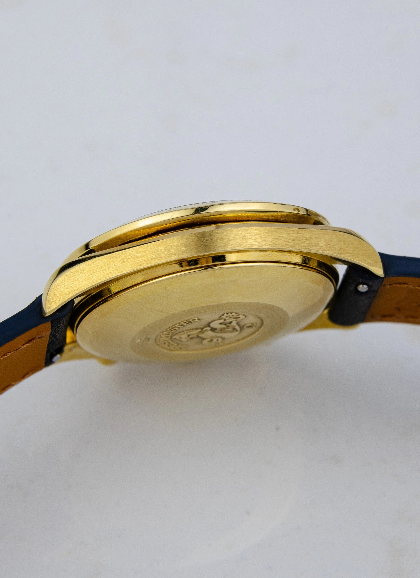 1990s 18K Omega Speedmaster Date Reduced Navy