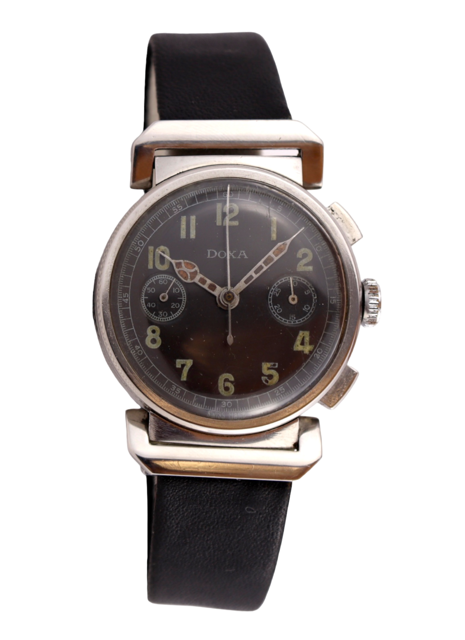 1940s Doxa Chronograph Hooded Lugs Valjoux 22