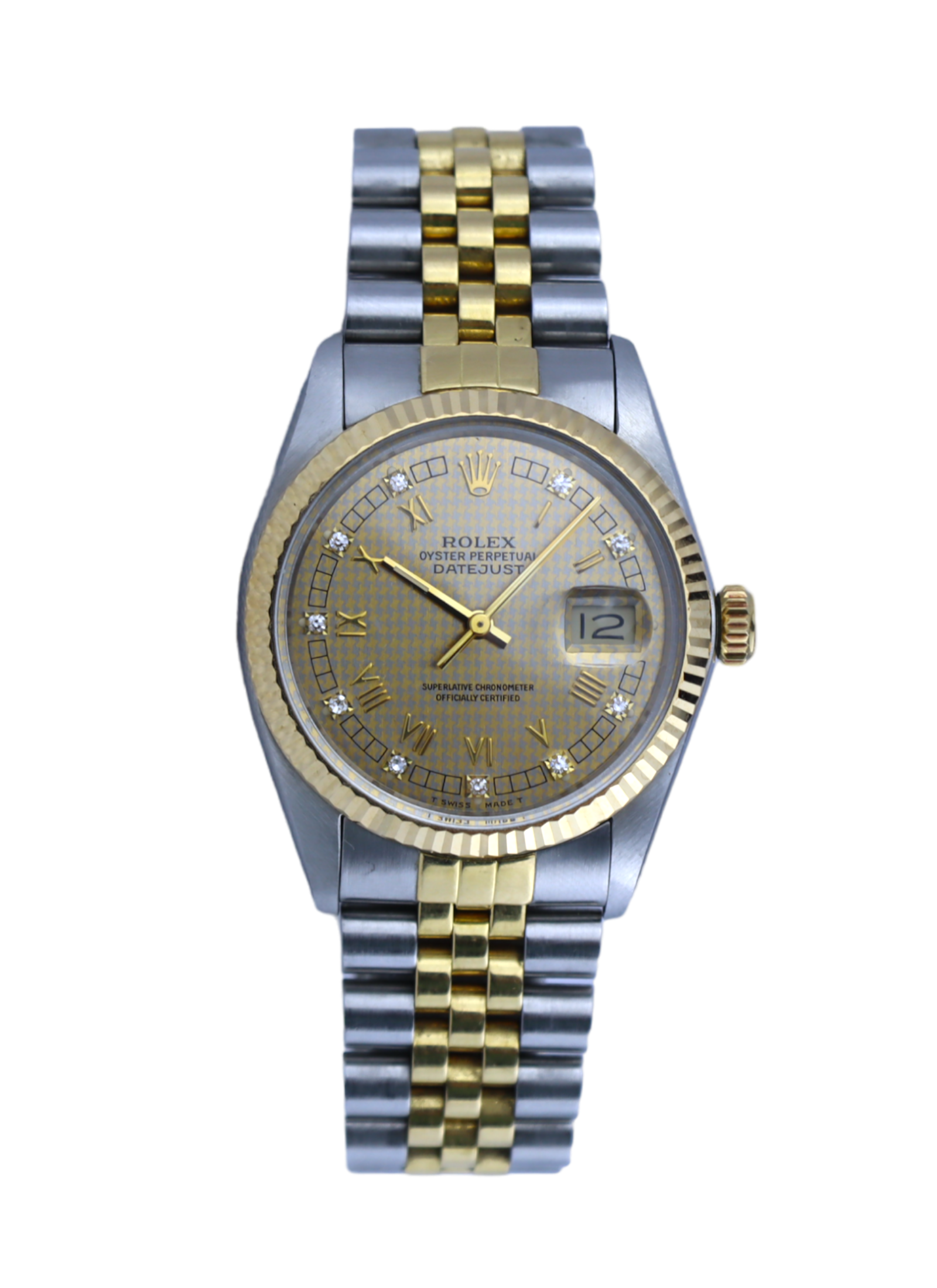 1985 Rolex Datejust 16013 Houndstooth Dial Box + Papers