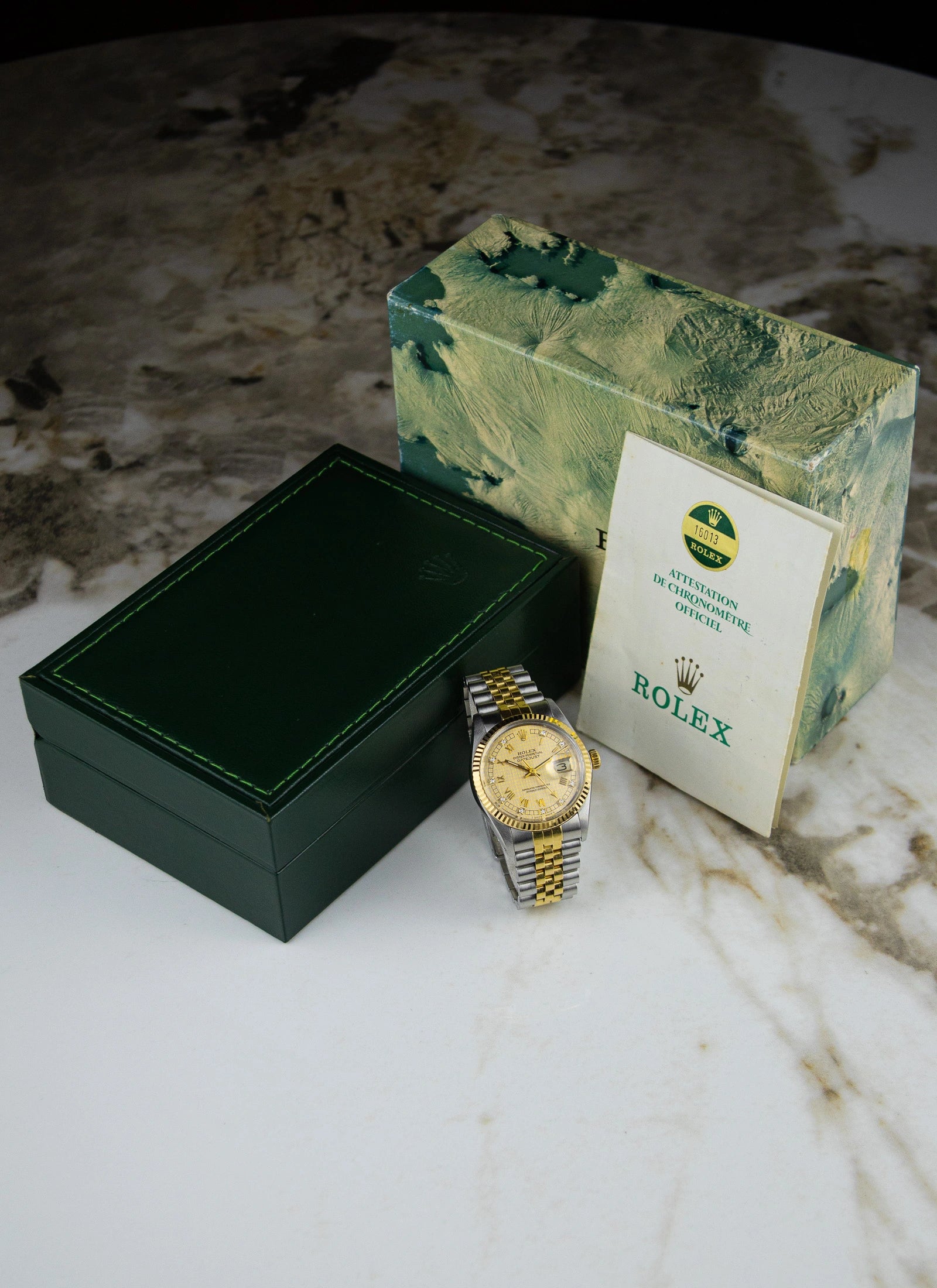 1986 Rolex Datejust 16013 Houndstooth Diamond Dial