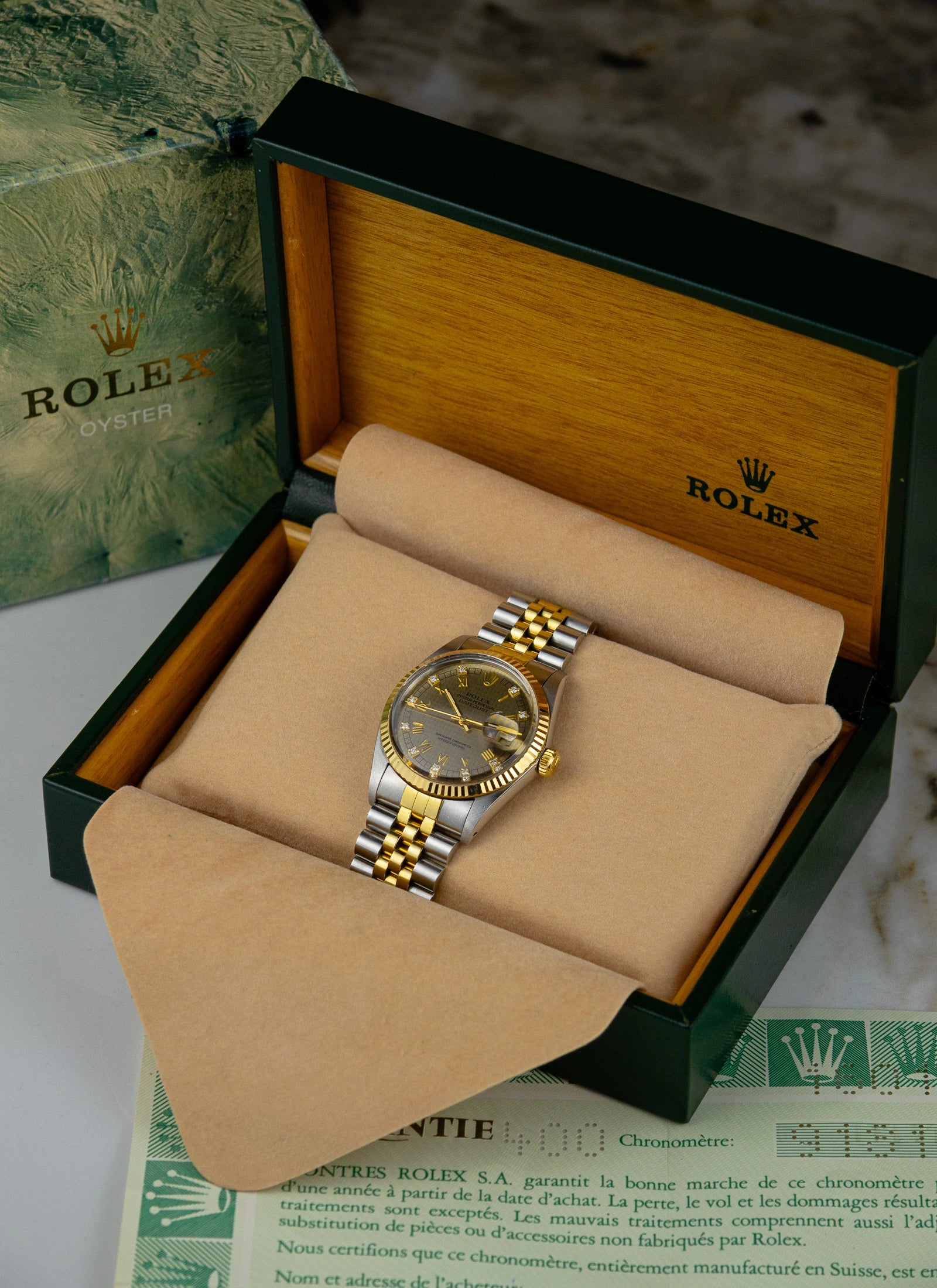 1986 Rolex Datejust 16013 Houndstooth Diamond Dial
