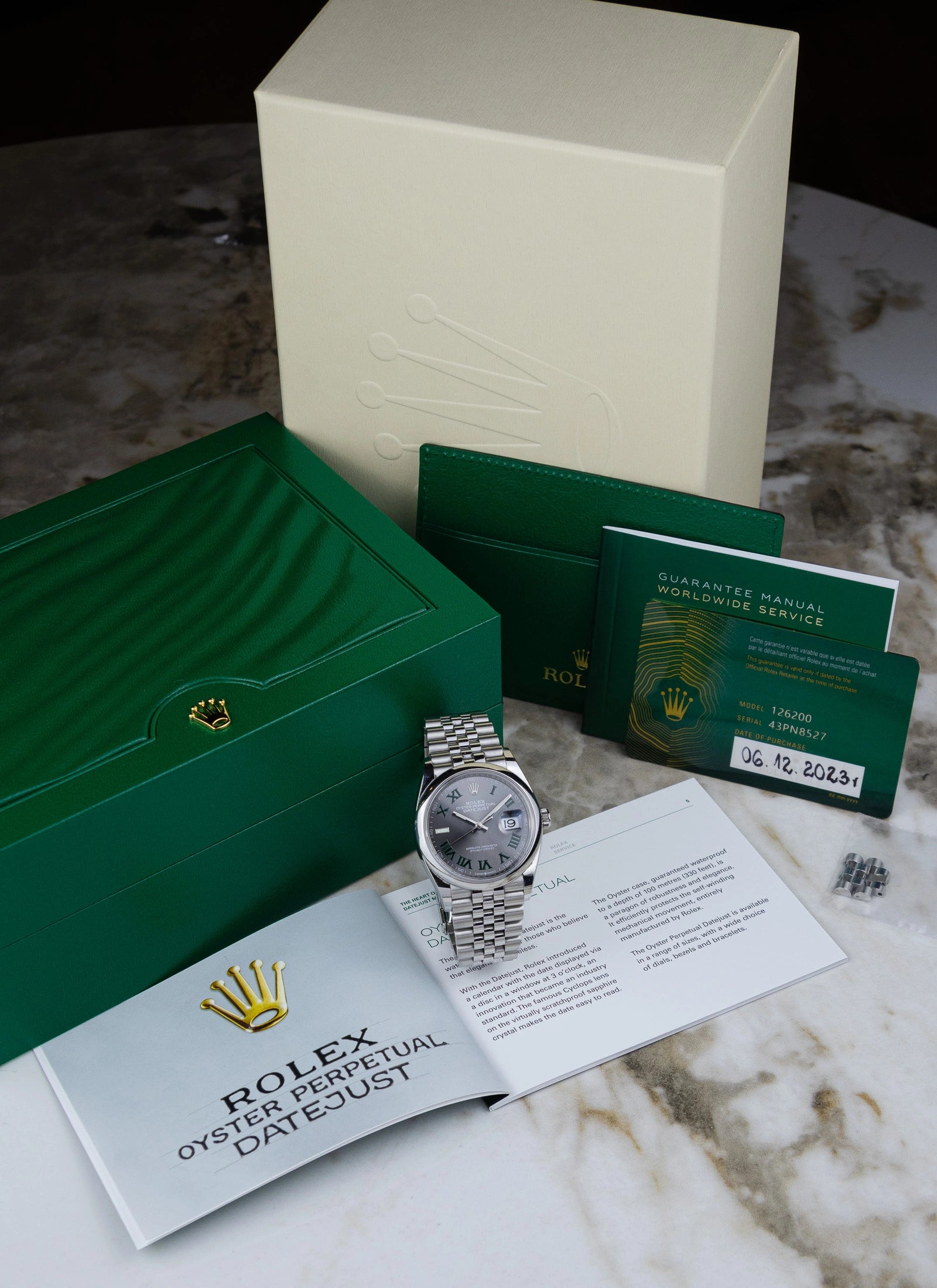 2023 Rolex Datejust Wimbledon 126200 Full Set Kruk