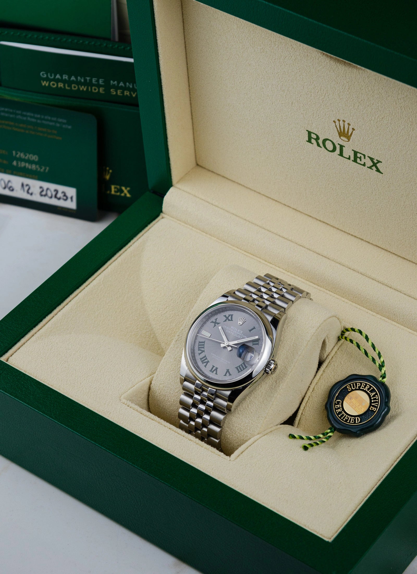 2023 Rolex Datejust Wimbledon 126200 Full Set Kruk