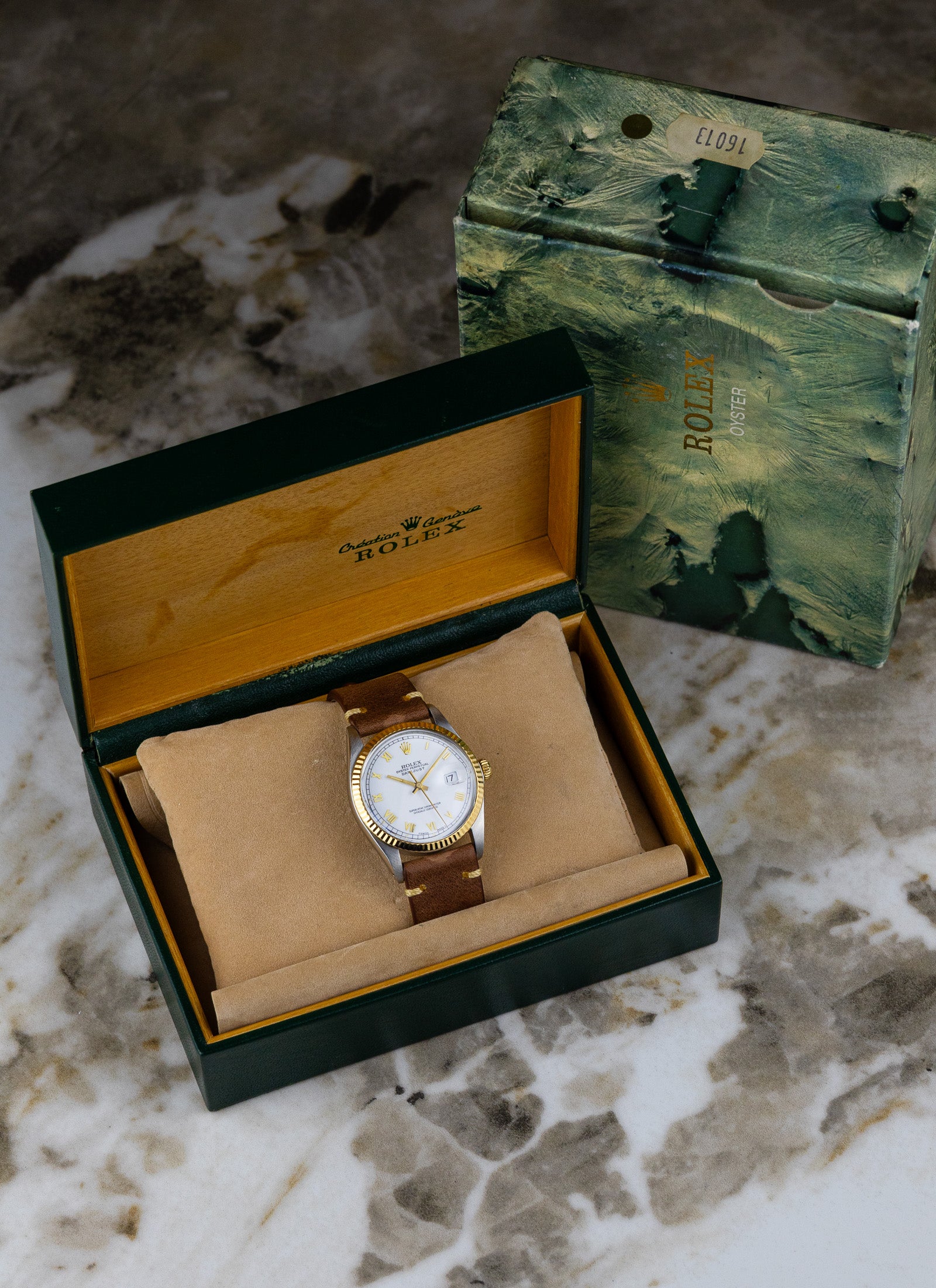 1985 Rolex Datejust Bicolor 16013 White Roman Dial Serviced