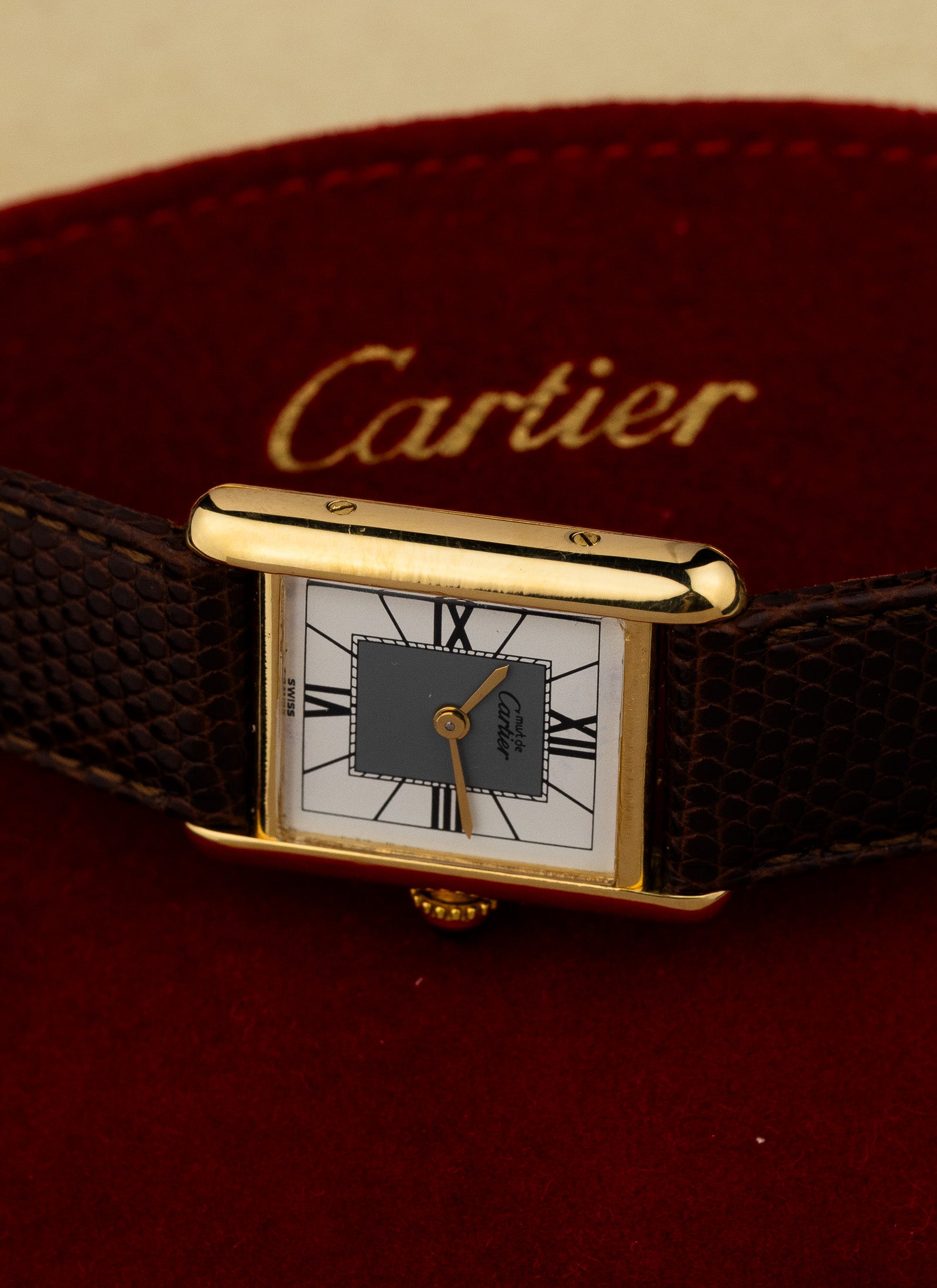 1990s Lady Cartier Must Tank Art Deco 5057001 Travel Pouch