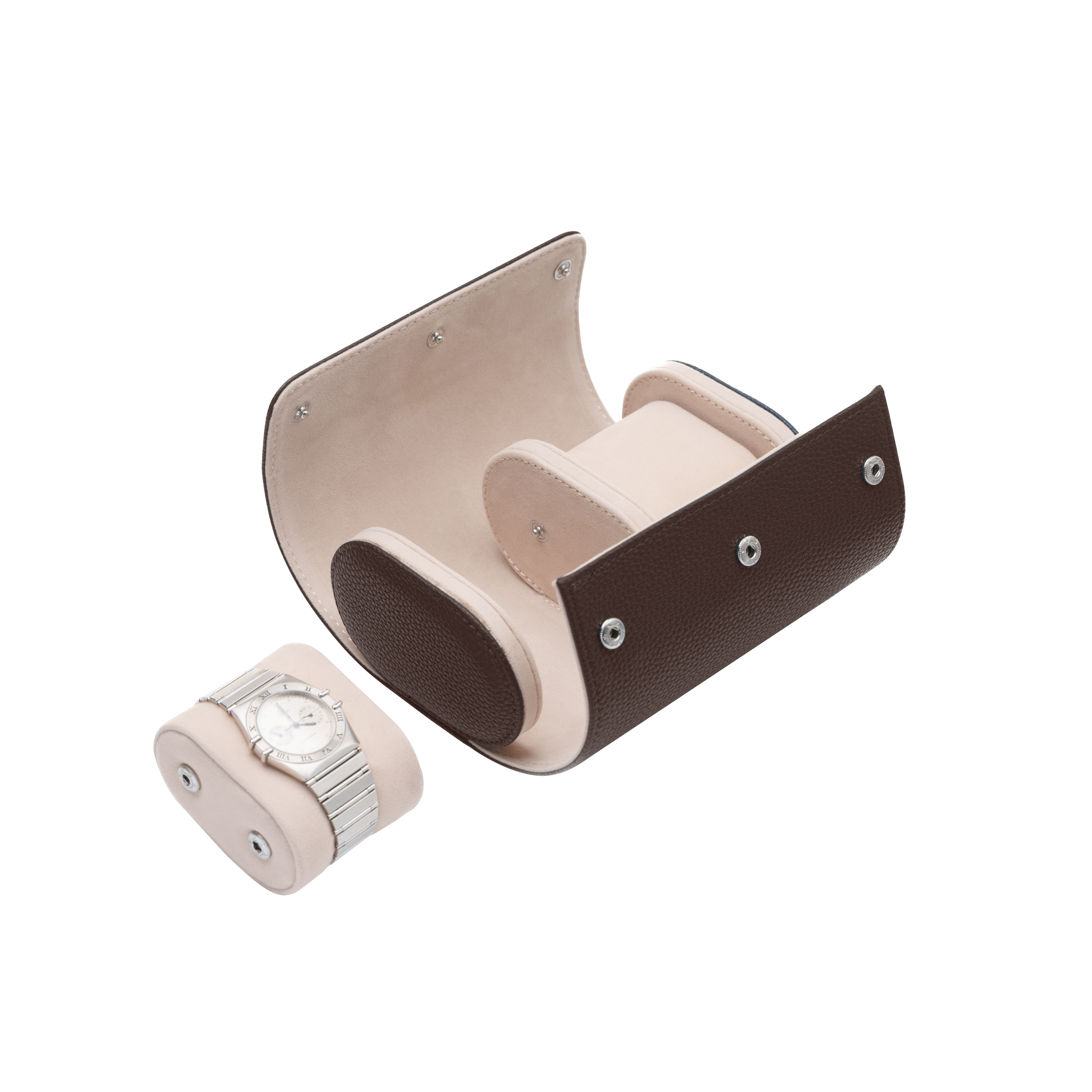 Etui na zegarek podwójne brown gold