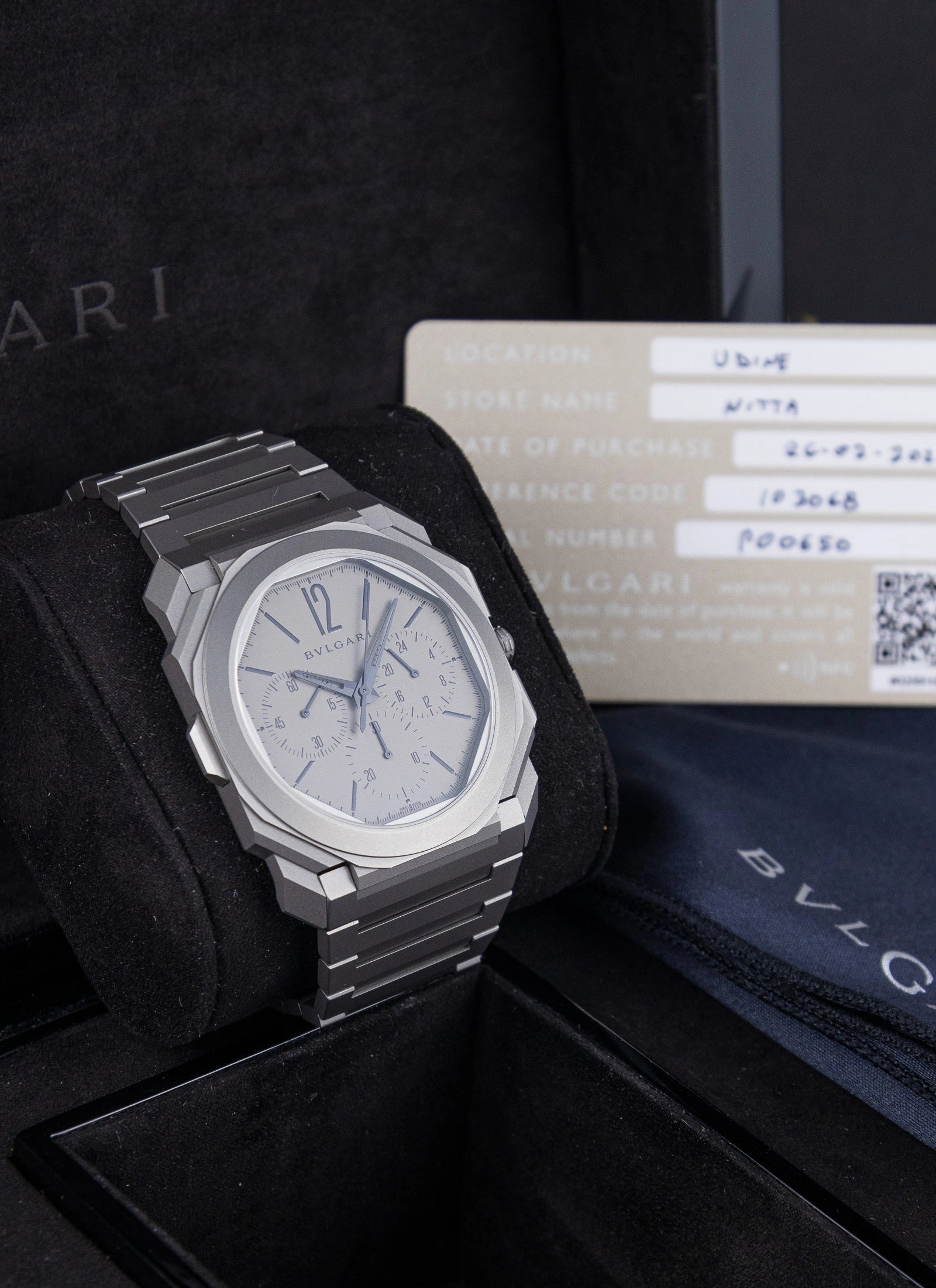 2020 BVLGARI Octo Finissimo Titanium Chronograph GMT 103068