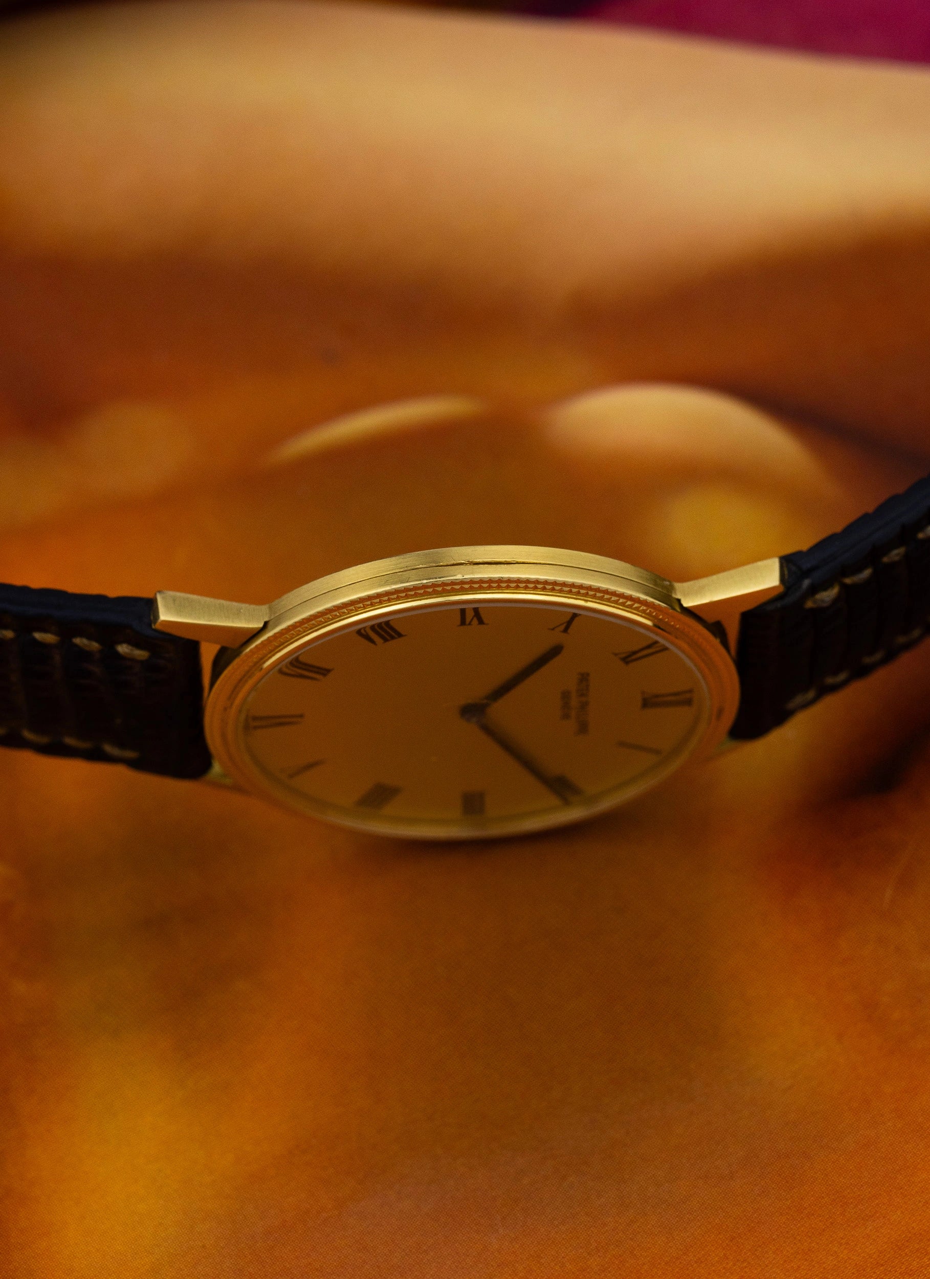 1970s 18K Patek Philippe Calatrava 3590 Clous de Paris Sigma Roman Dial