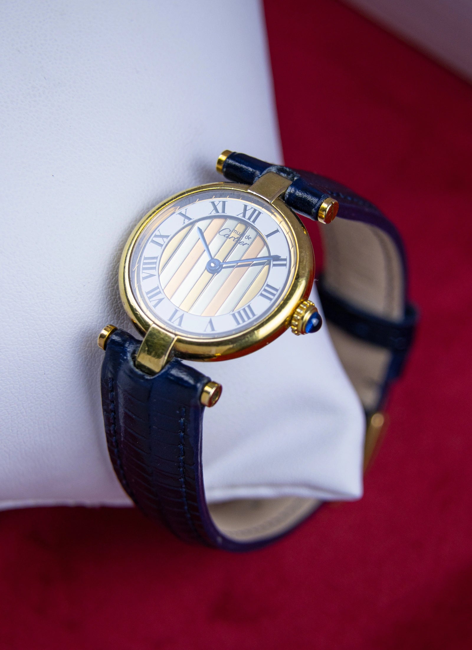 1990s Must De Cartier Vendome 590004 Trinity Dial Full Set