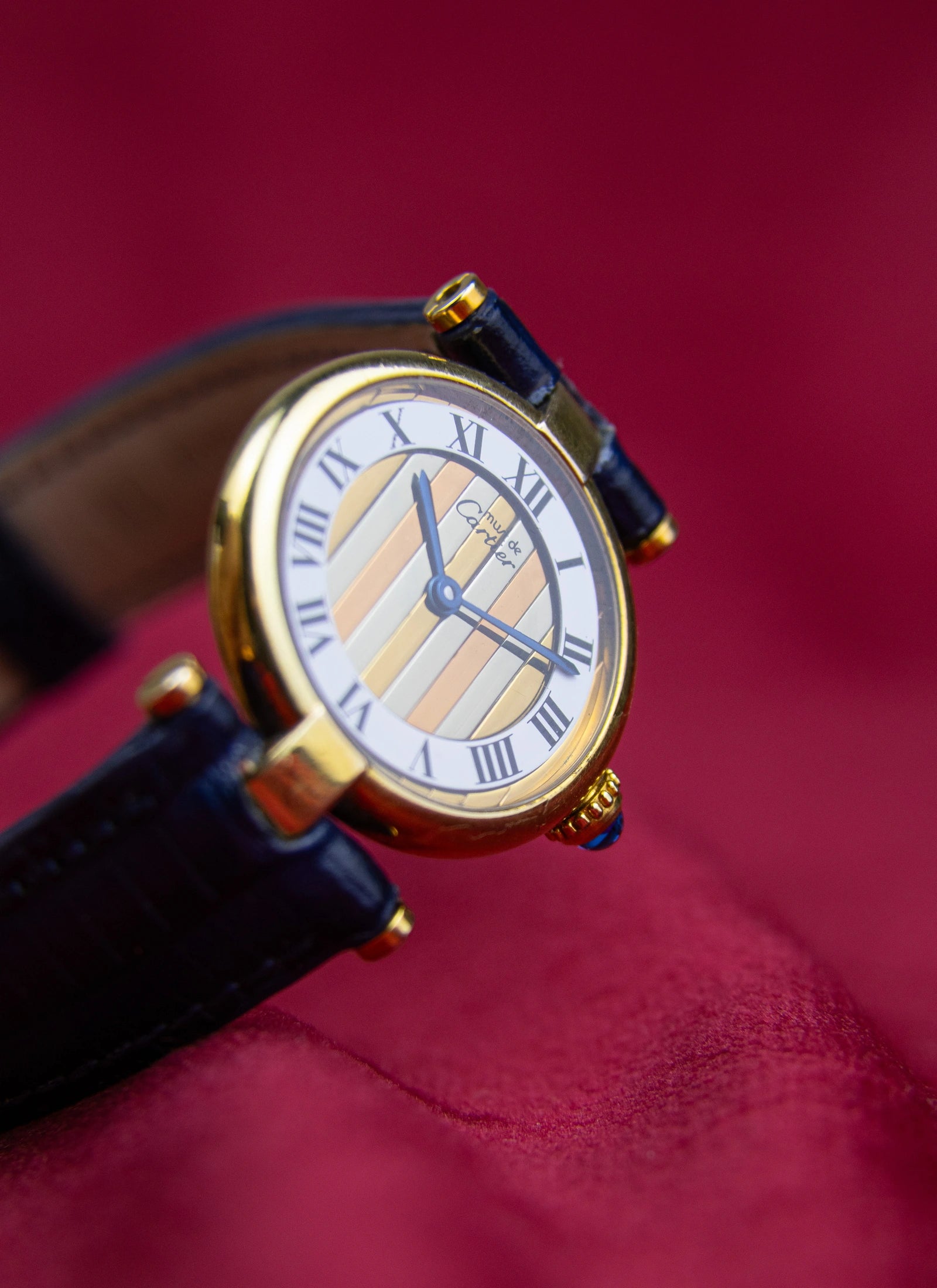 1990s Must De Cartier Vendome 590004 Trinity Dial Full Set