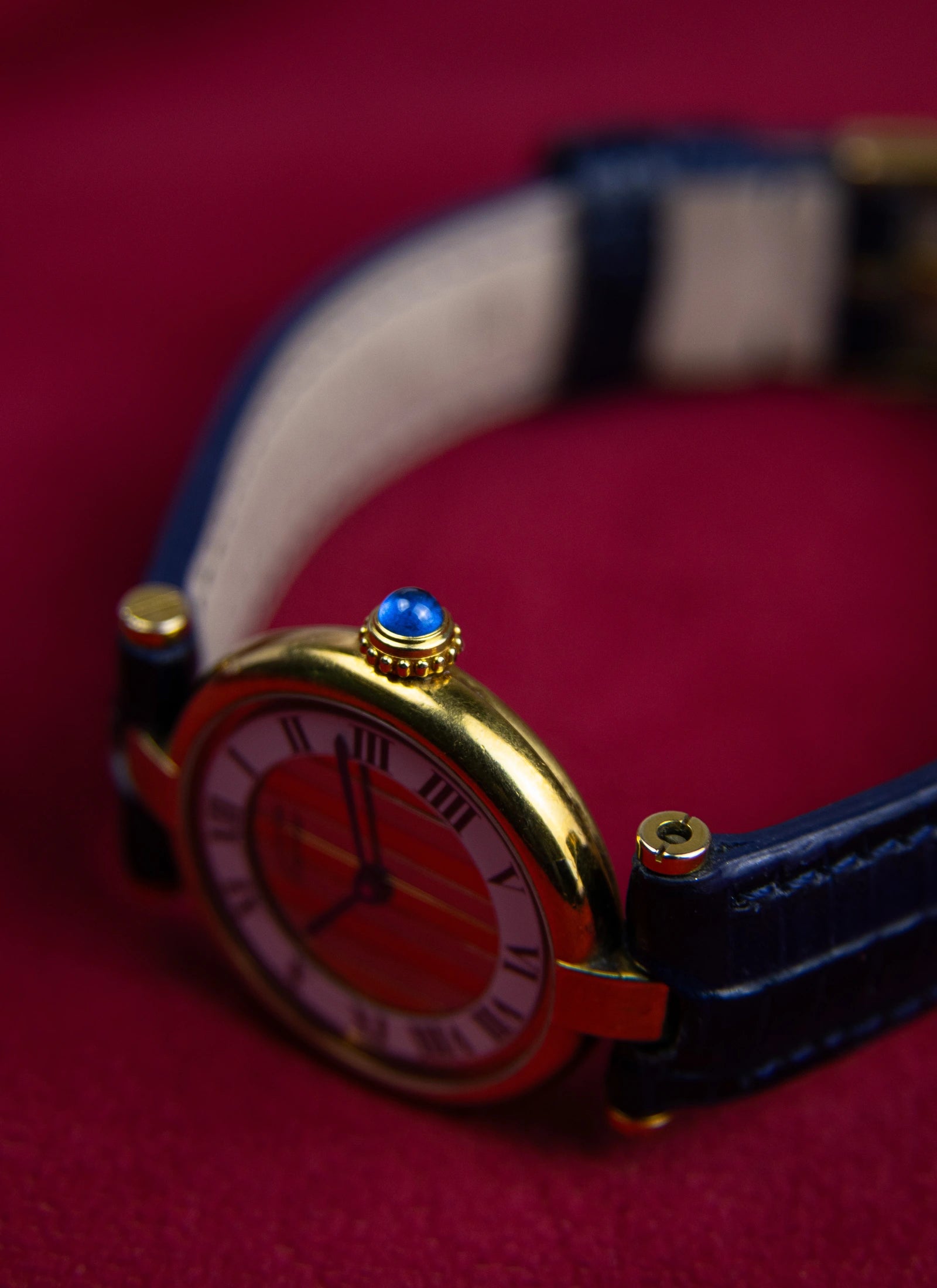 1990s Must De Cartier Vendome 590004 Trinity Dial Full Set