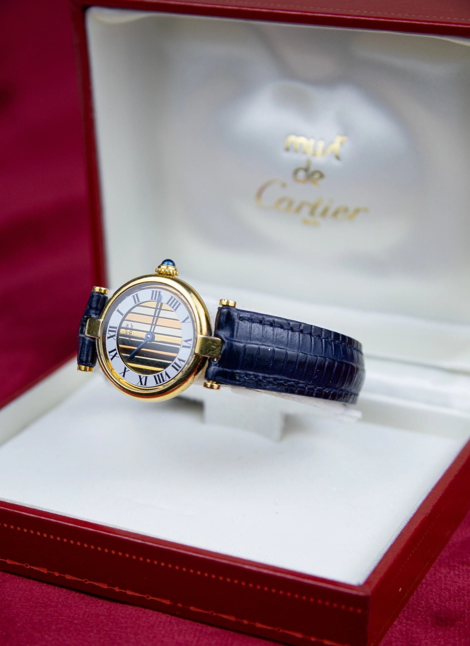 1990s Must De Cartier Vendome 590004 Trinity Dial Full Set