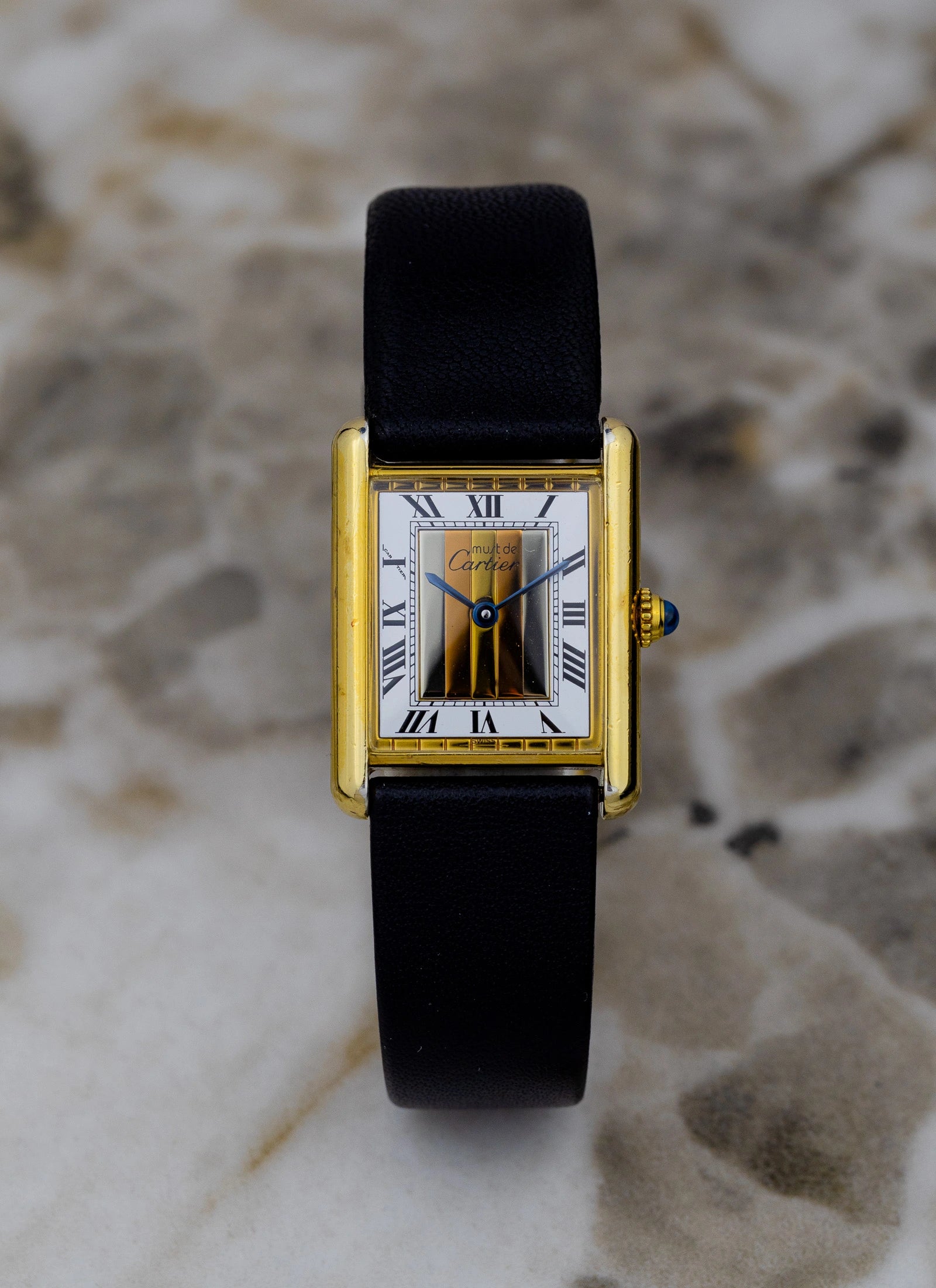 1990 Must de Cartier Tank Trinity Dial 590005 Papers & Travel Pouch