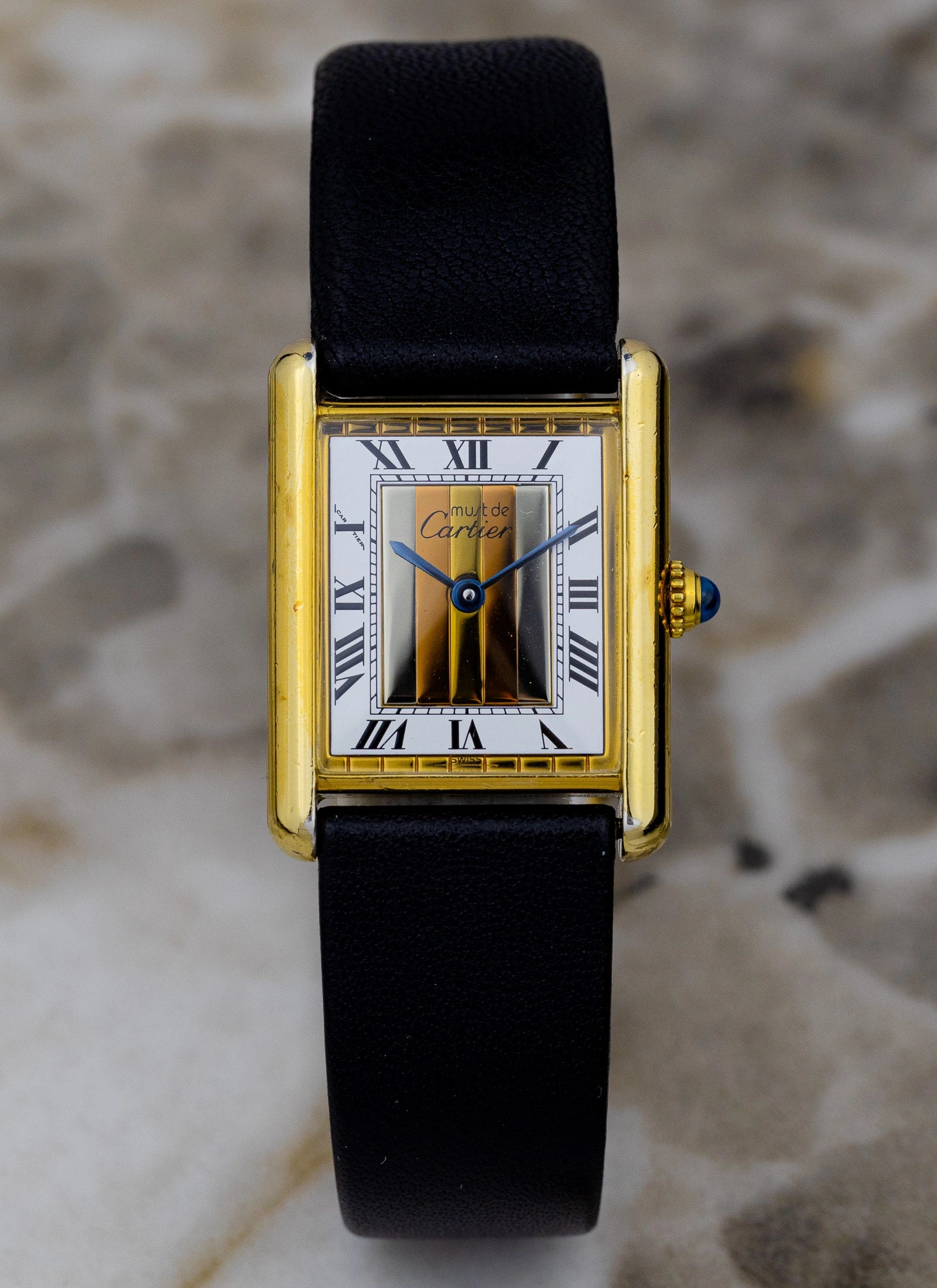 1990 Must de Cartier Tank Trinity Dial 590005 Papers & Travel Pouch