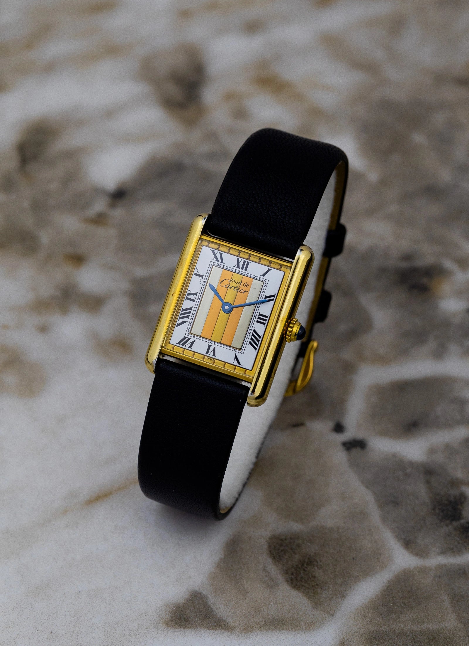 1990 Must de Cartier Tank Trinity Dial 590005 Papers & Travel Pouch