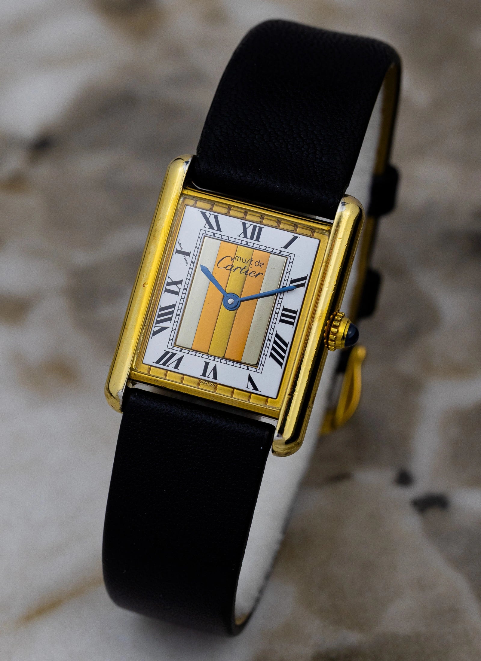 1990 Must de Cartier Tank Trinity Dial 590005 Papers & Travel Pouch
