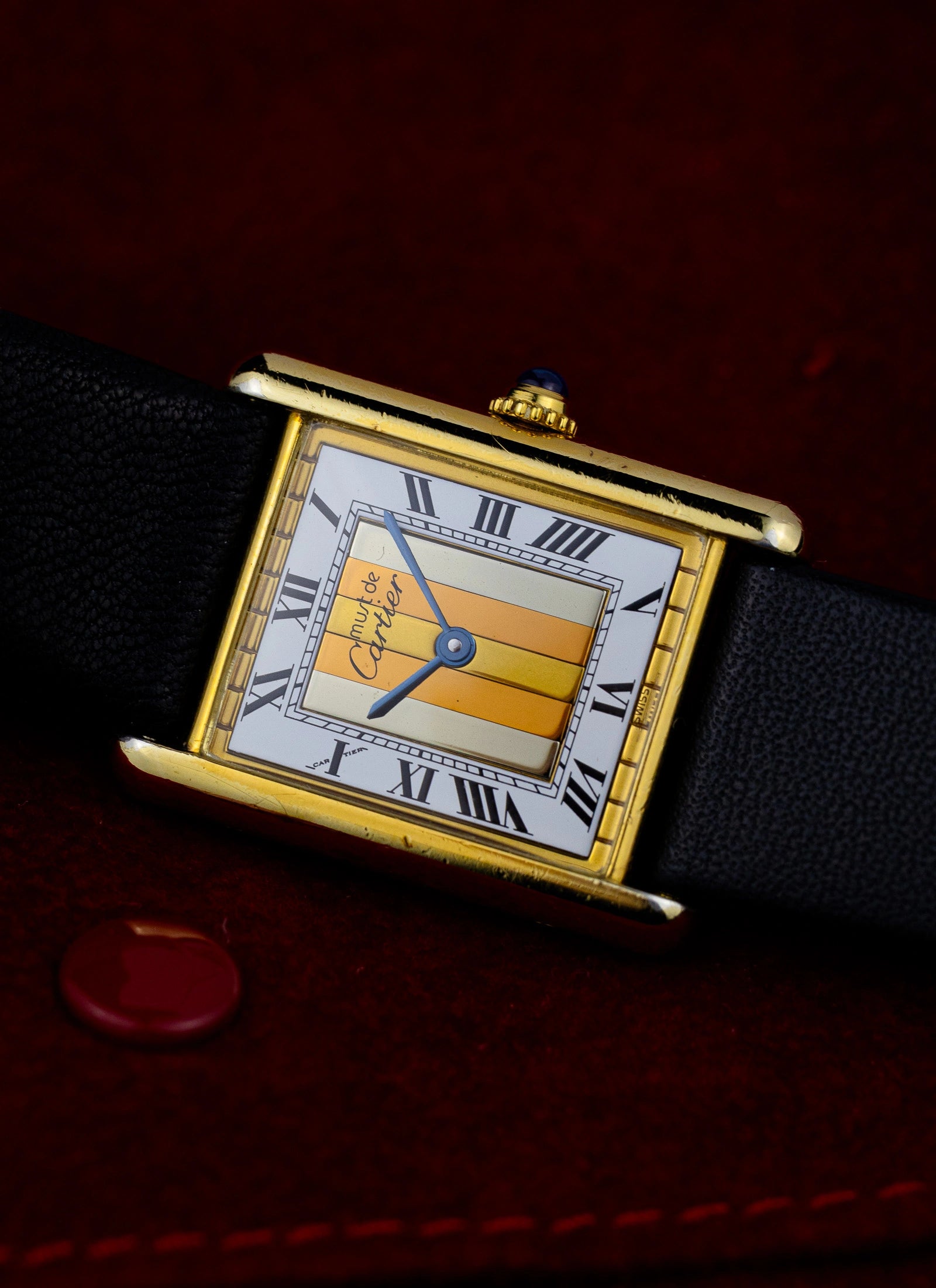 1990 Must de Cartier Tank Trinity Dial 590005 Papers & Travel Pouch