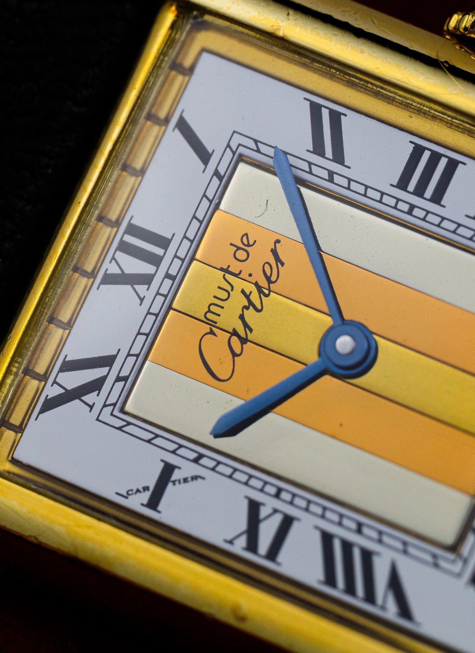 1990 Must de Cartier Tank Trinity Dial 590005 Papers & Travel Pouch
