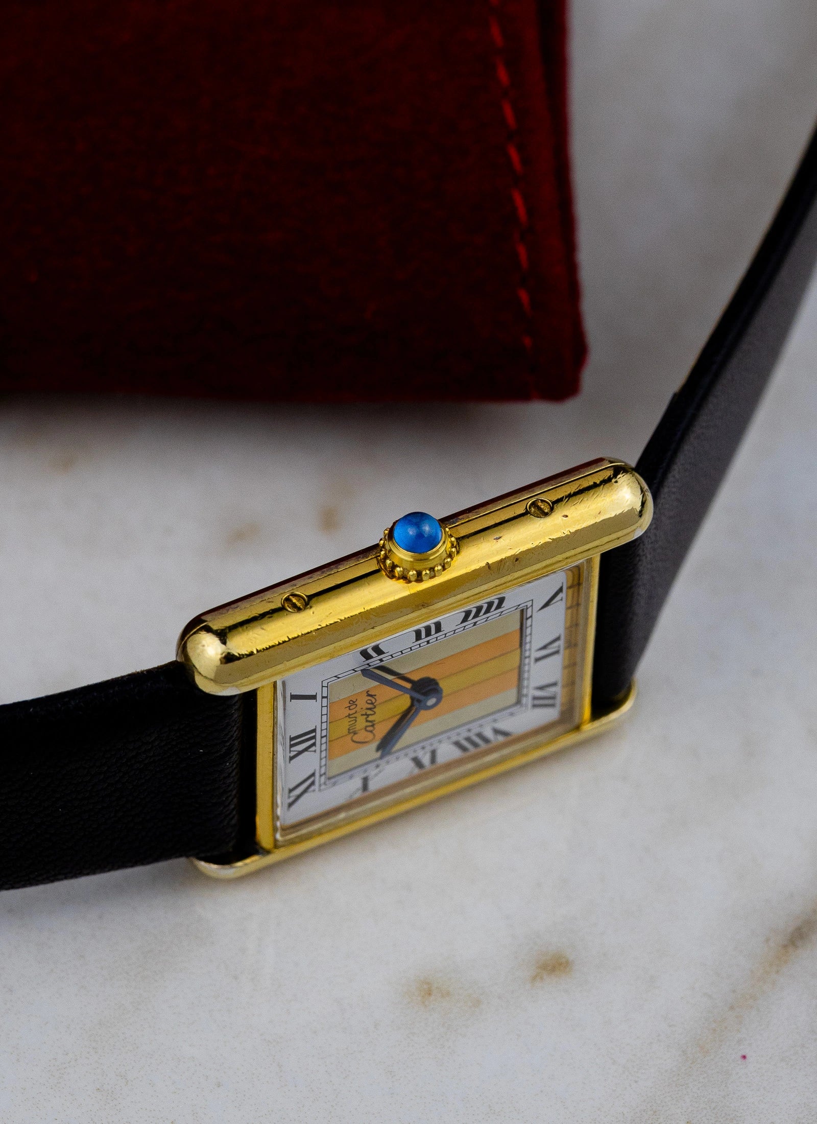 1990 Must de Cartier Tank Trinity Dial 590005 Papers & Travel Pouch