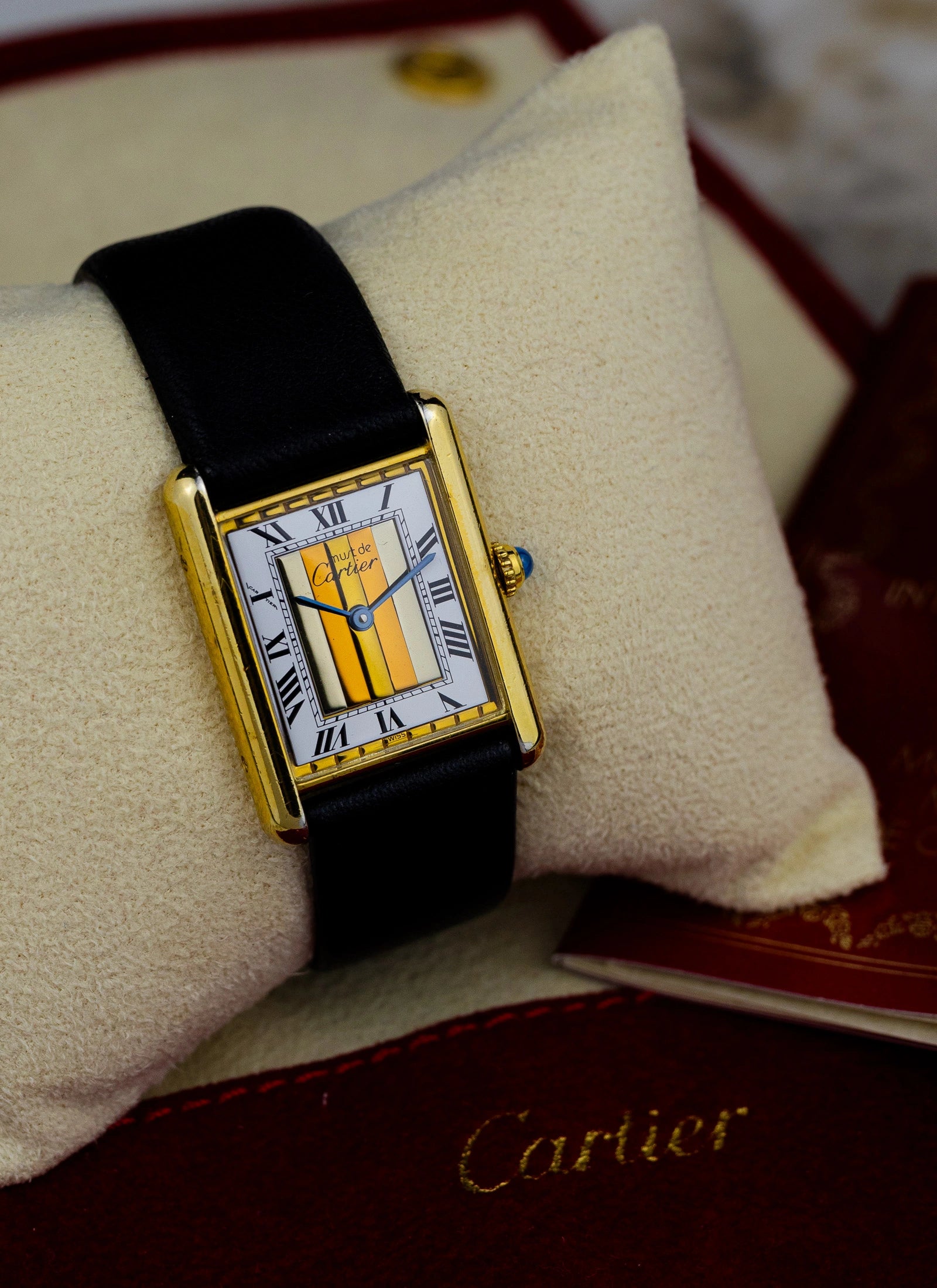 1990 Must de Cartier Tank Trinity Dial 590005 Papers & Travel Pouch