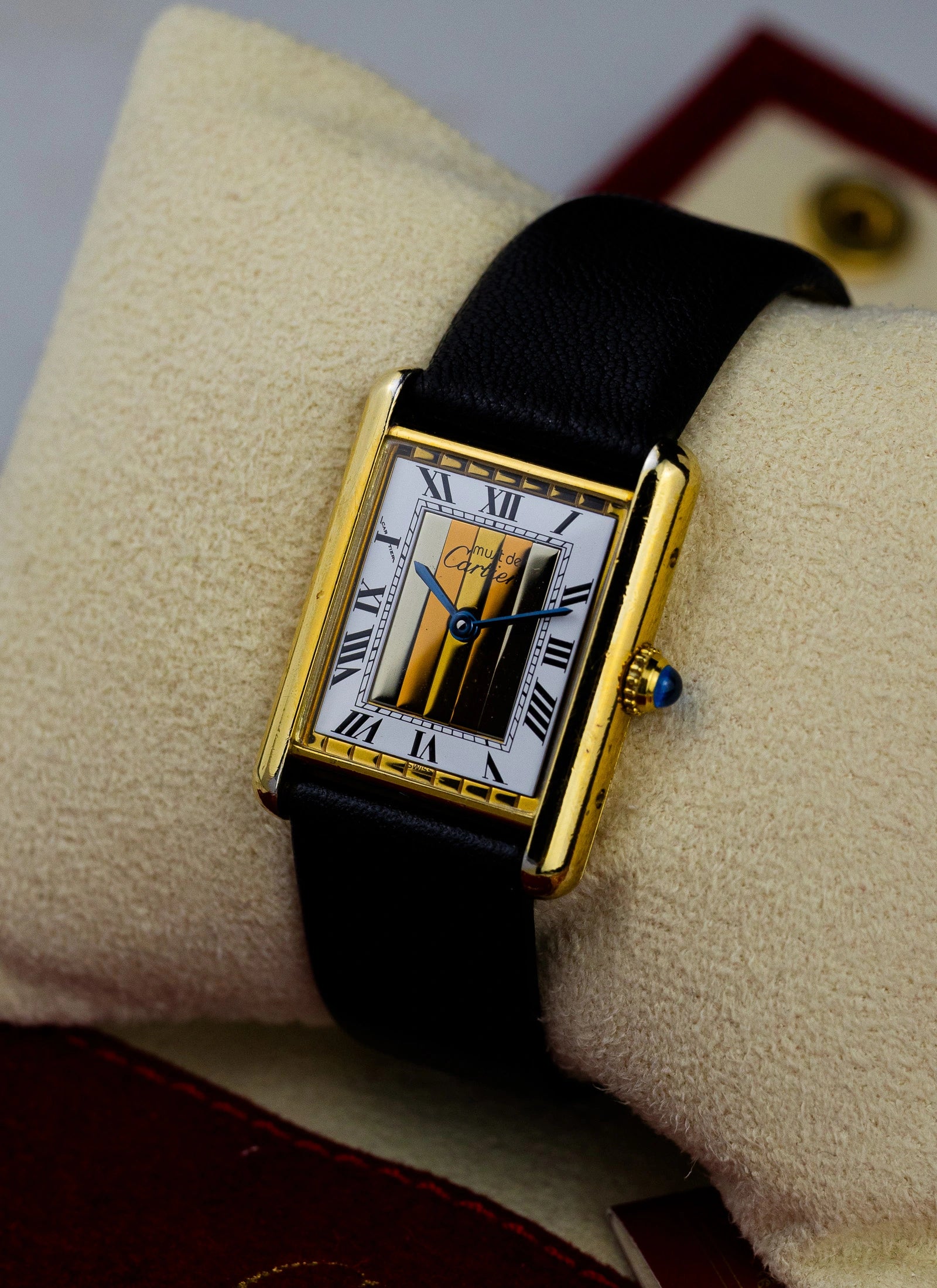 1990 Must de Cartier Tank Trinity Dial 590005 Papers & Travel Pouch