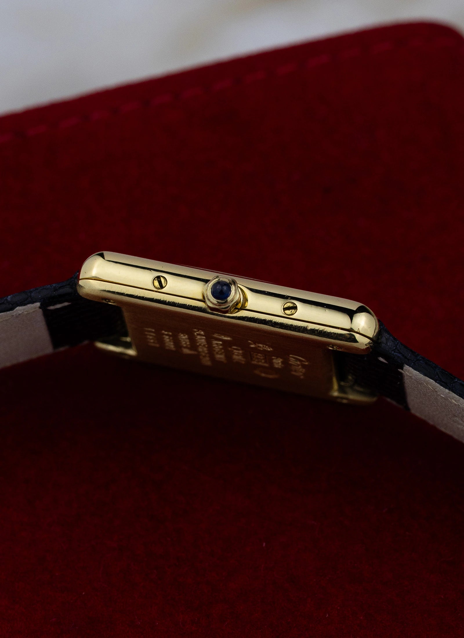 1990s Cartier Tank Black Art Deco Dial 3 66001 Box