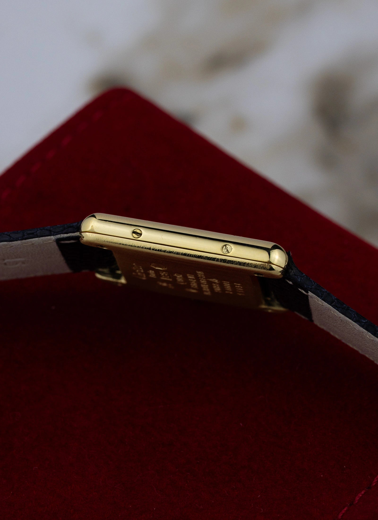 1990s Cartier Tank Black Art Deco Dial 3 66001 Box