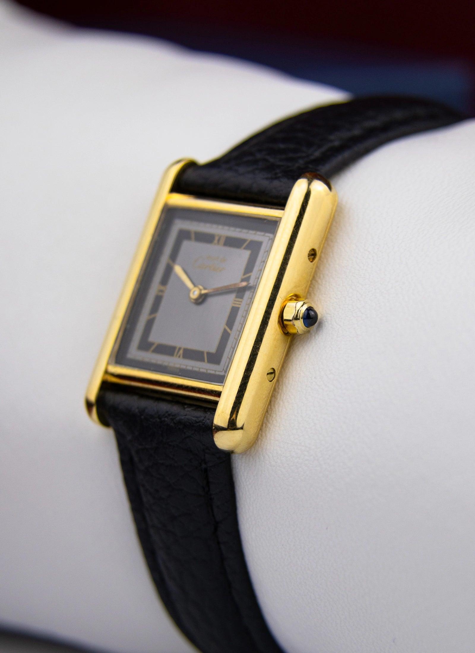 Ca. 1990s Must De Cartier Tank Lady Art Deco Black/Grey 3 66001