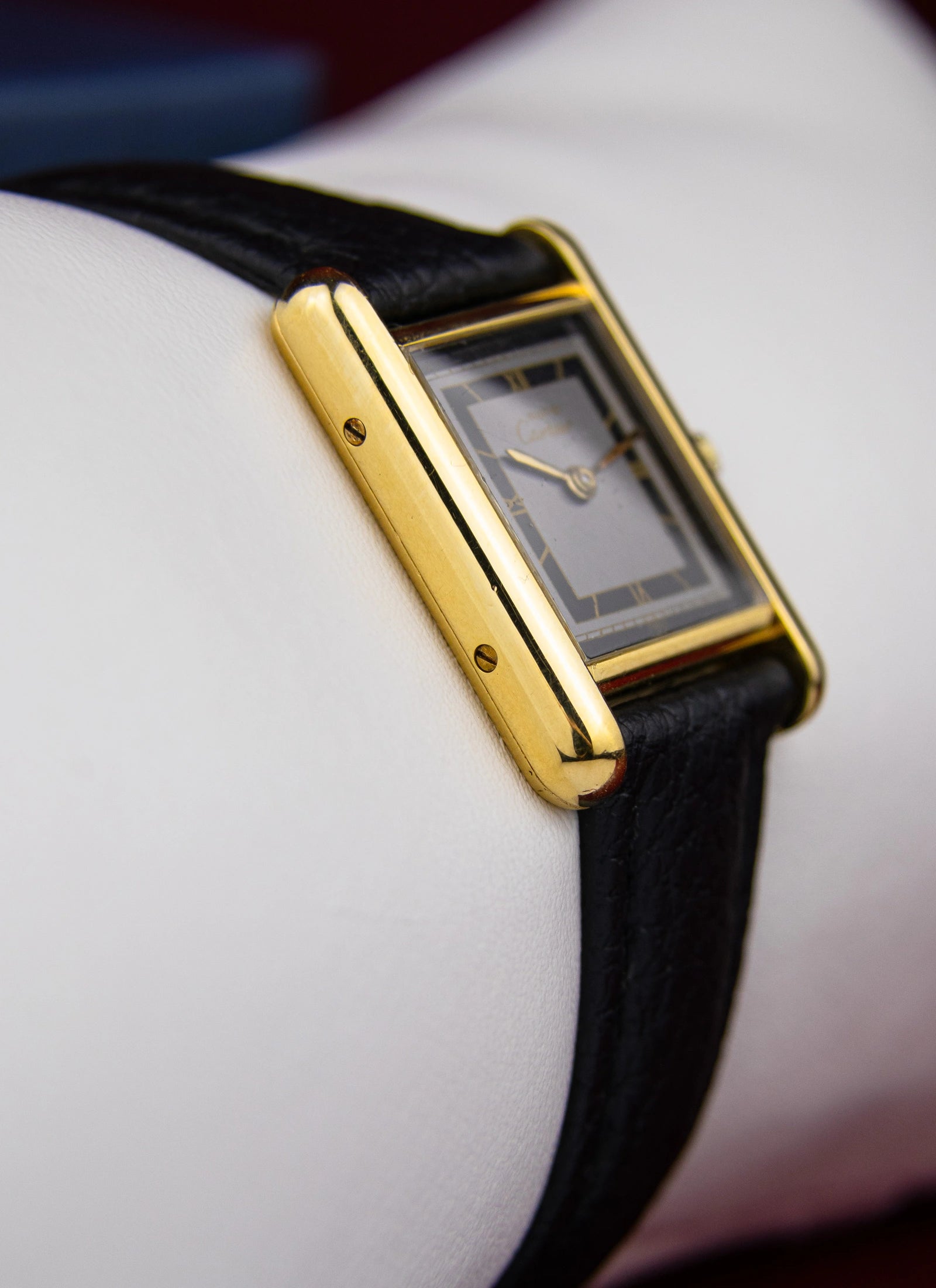 Ca. 1990s Must De Cartier Tank Lady Art Deco Black/Grey 3 66001