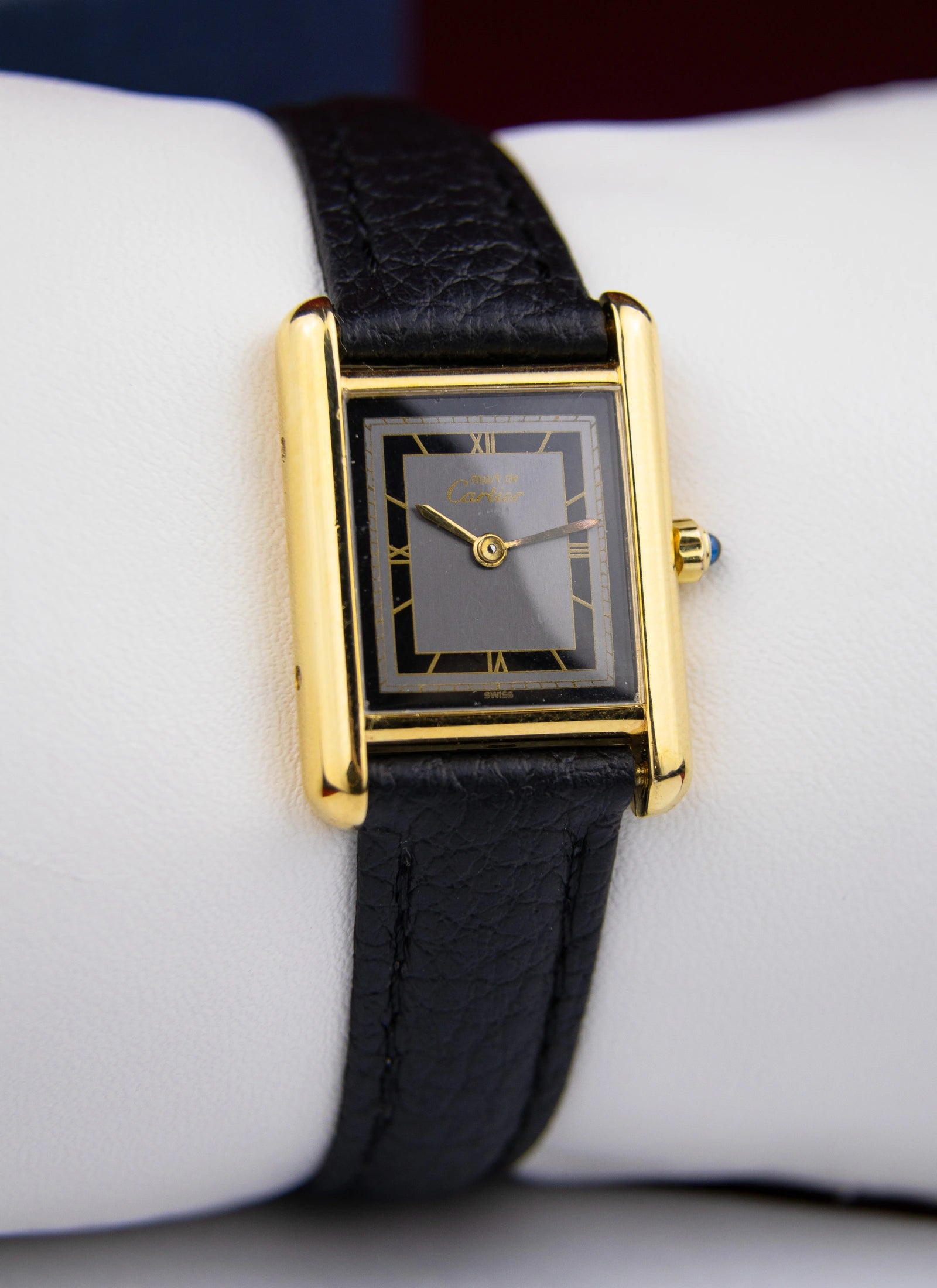 Ca. 1990s Must De Cartier Tank Lady Art Deco Black/Grey 3 66001