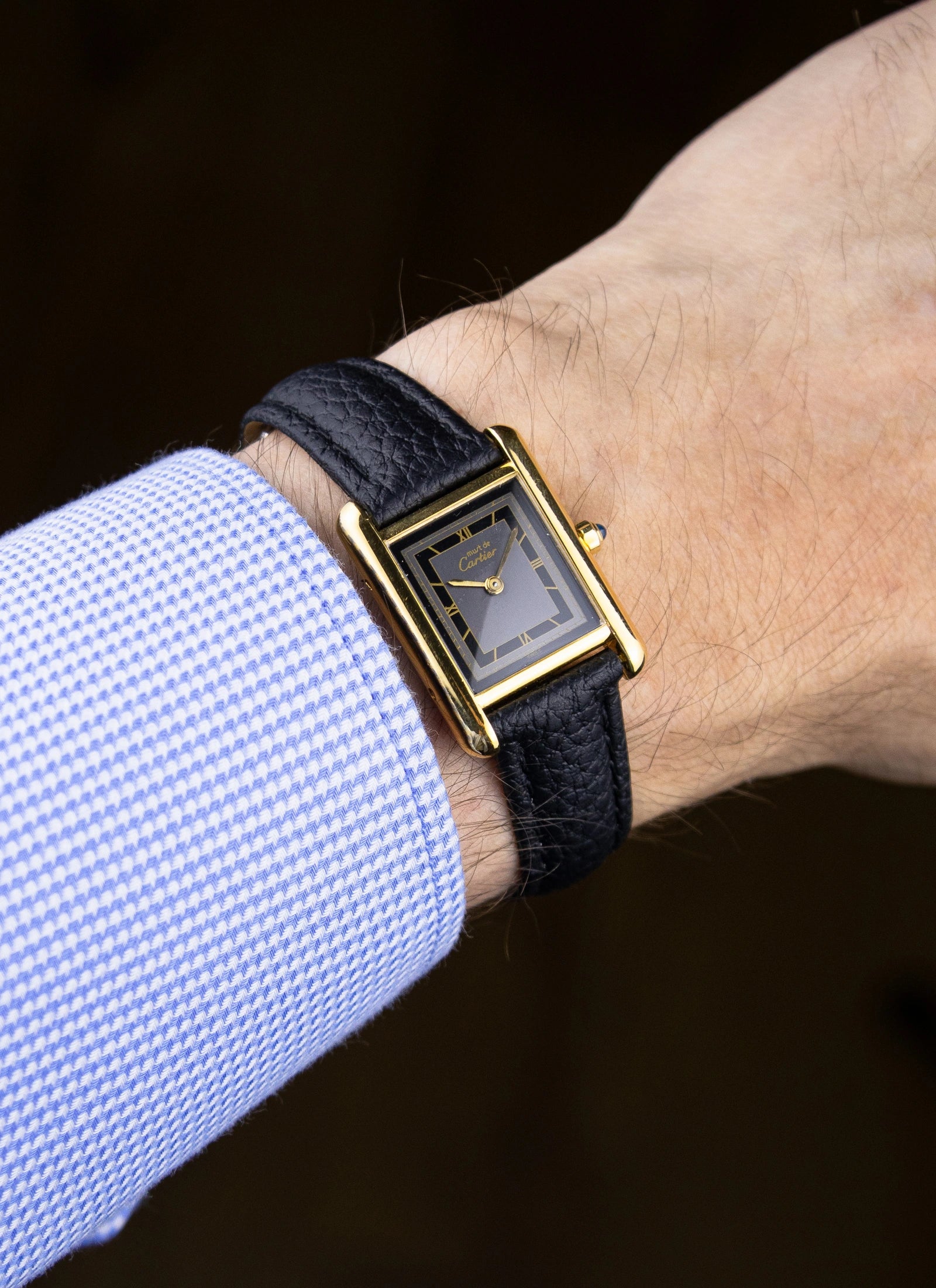 Ca. 1990s Must De Cartier Tank Lady Art Deco Black/Grey 3 66001